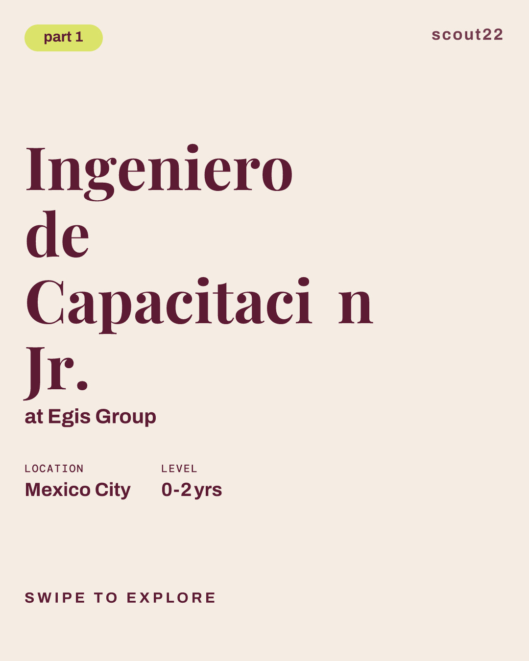 Ingeniero de Capacitación Jr. at Egis Group