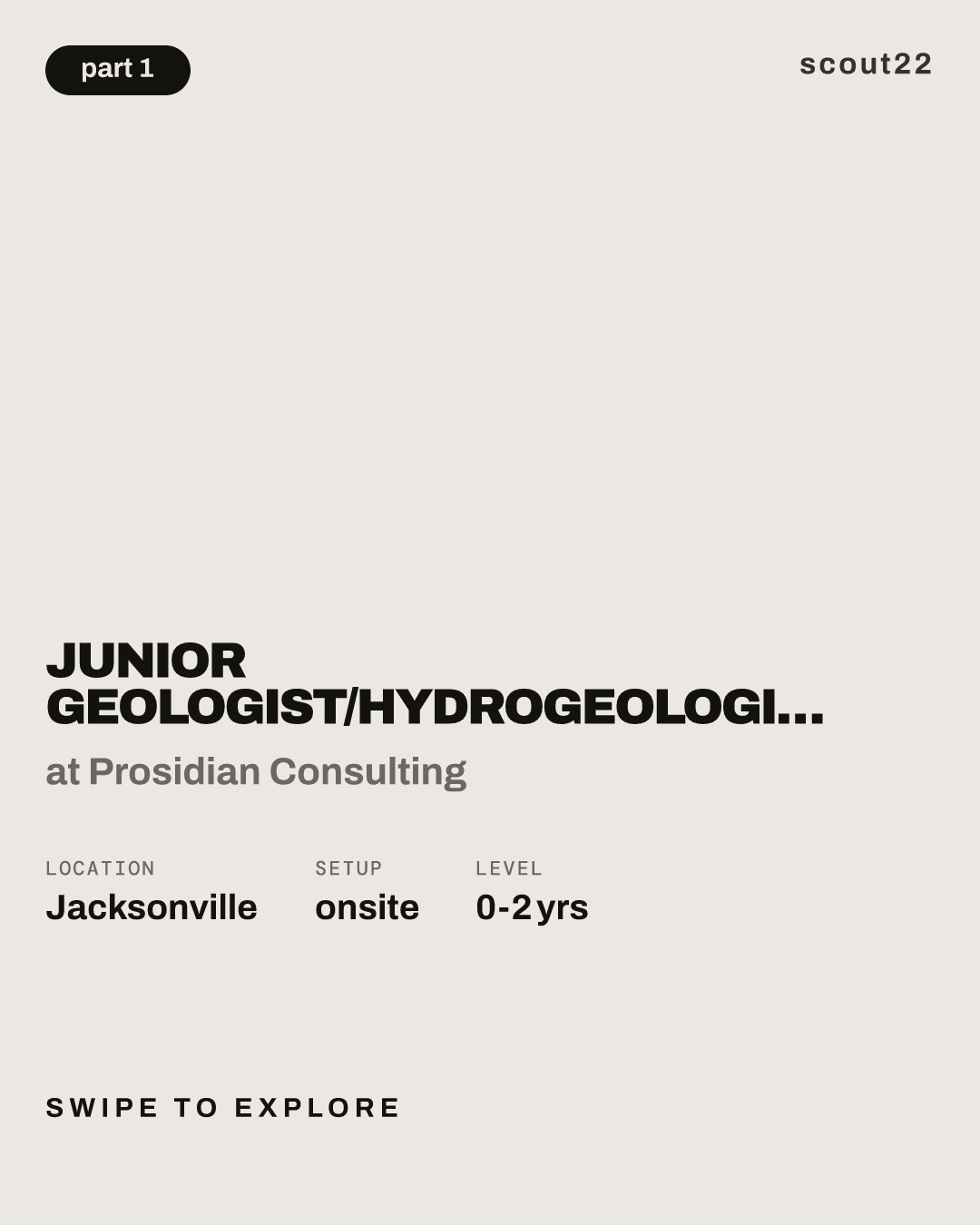 JUNIOR GEOLOGIST/HYDROGEOLOGIST (A016) at Prosidian Consulting