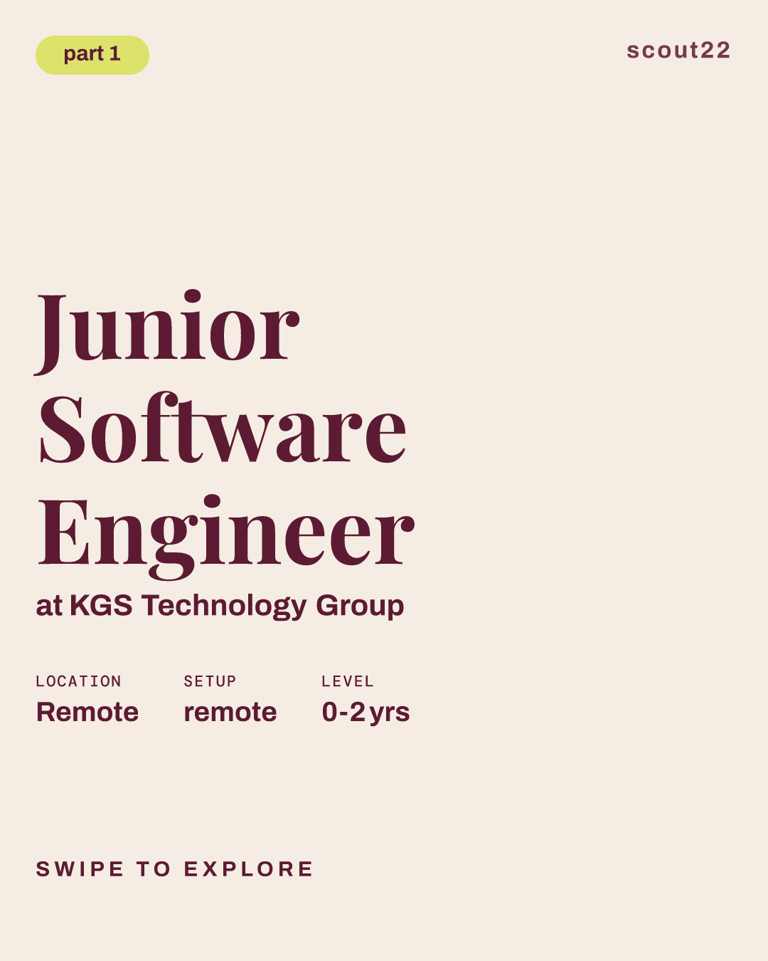Junior Software Engineer at KGS Technology Group