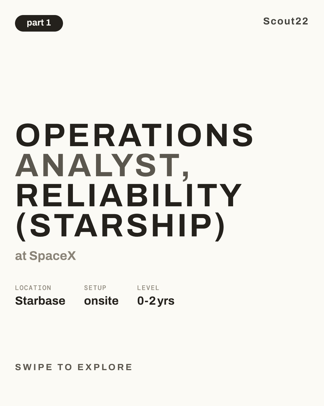 Operations Analyst, Reliability (Starship) at SpaceX