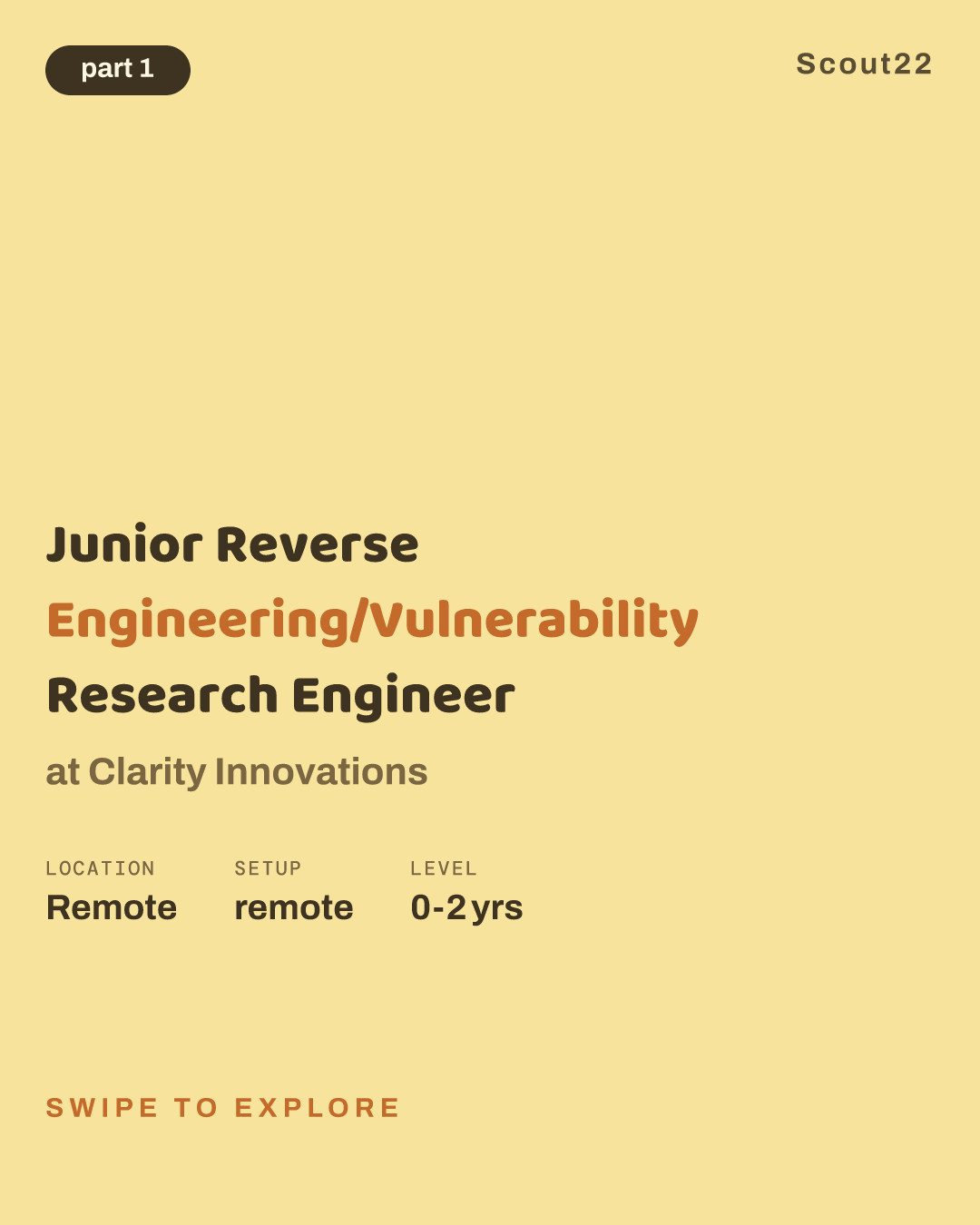 Junior Reverse Engineering/Vulnerability Research Engineer at Clarity Innovations