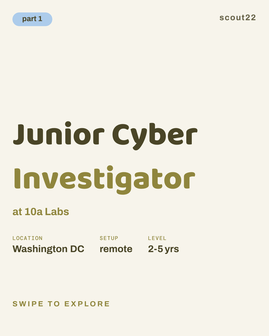 Junior Cyber Investigator at 10a Labs