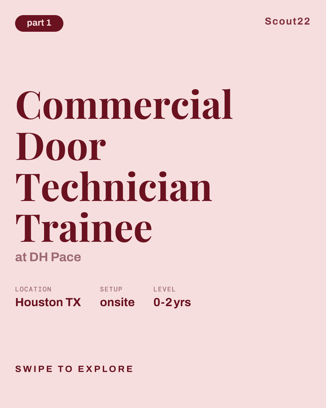 Commercial Door Technician Trainee at DH Pace
