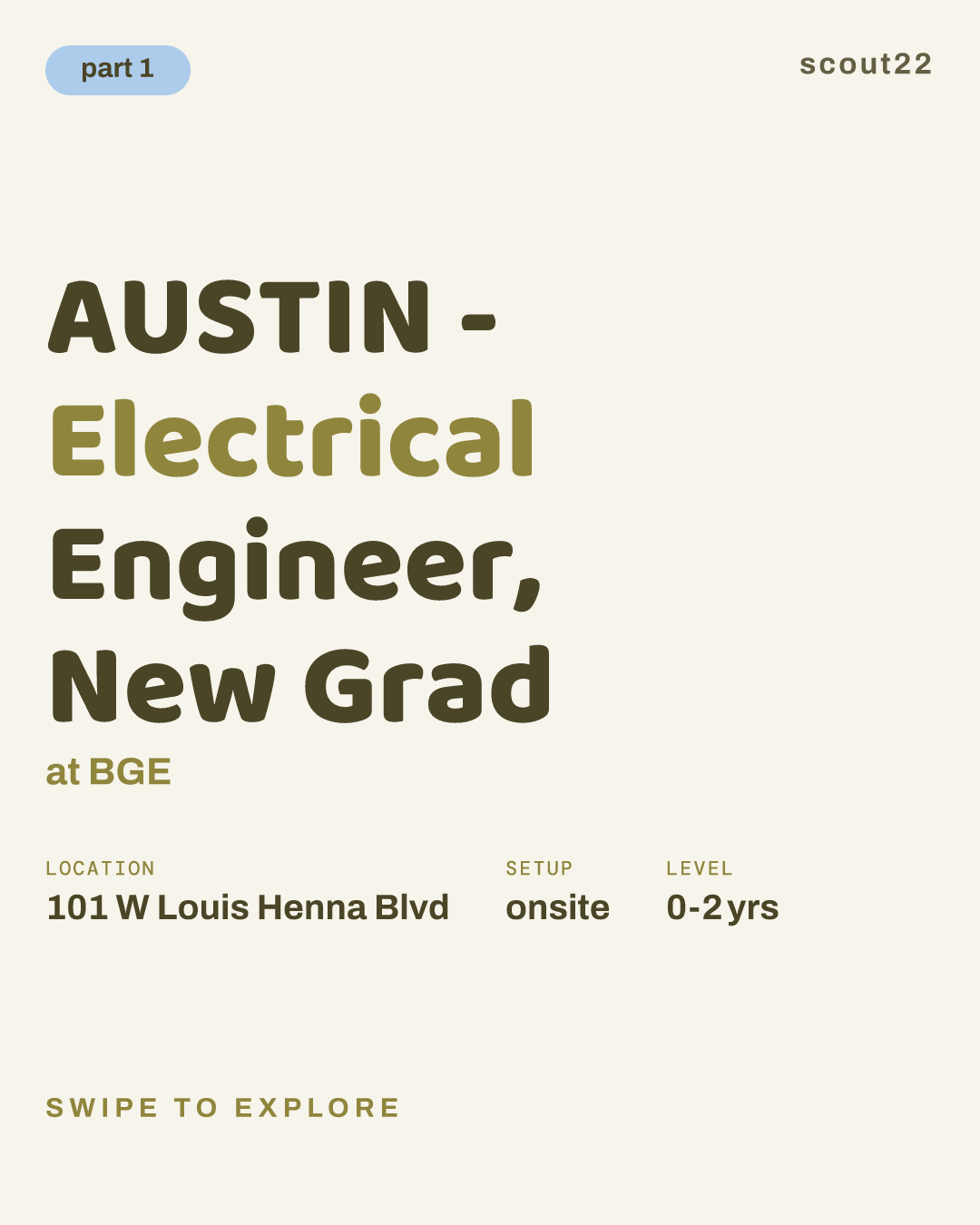 AUSTIN - Electrical Engineer, New Grad at BGE