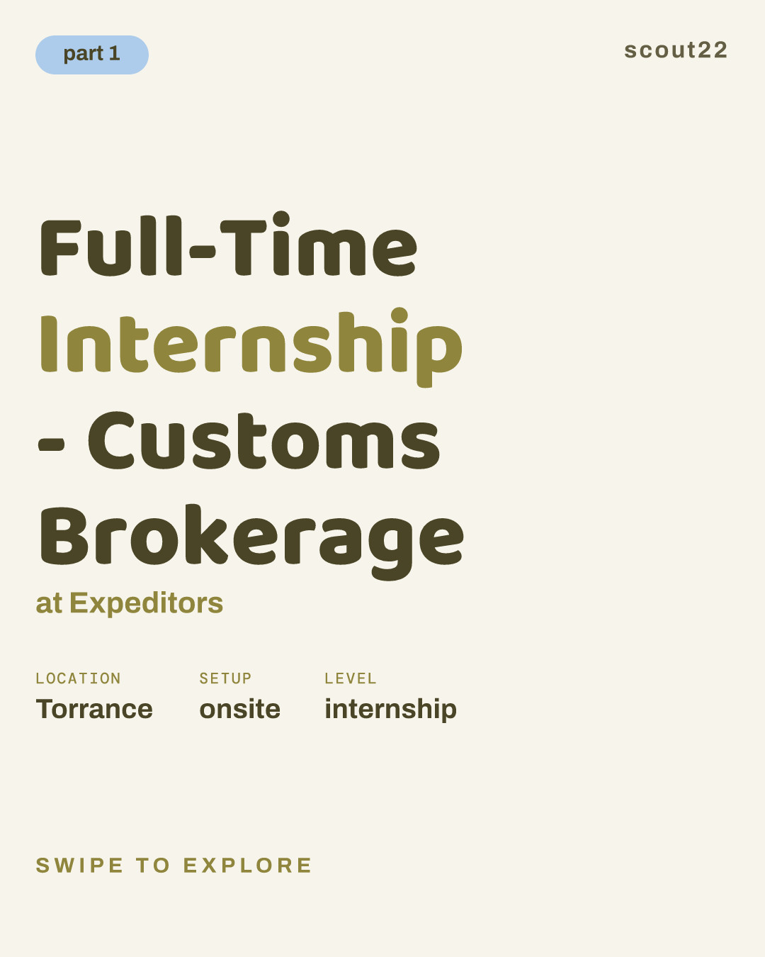 Full-Time Internship - Customs Brokerage at Expeditors