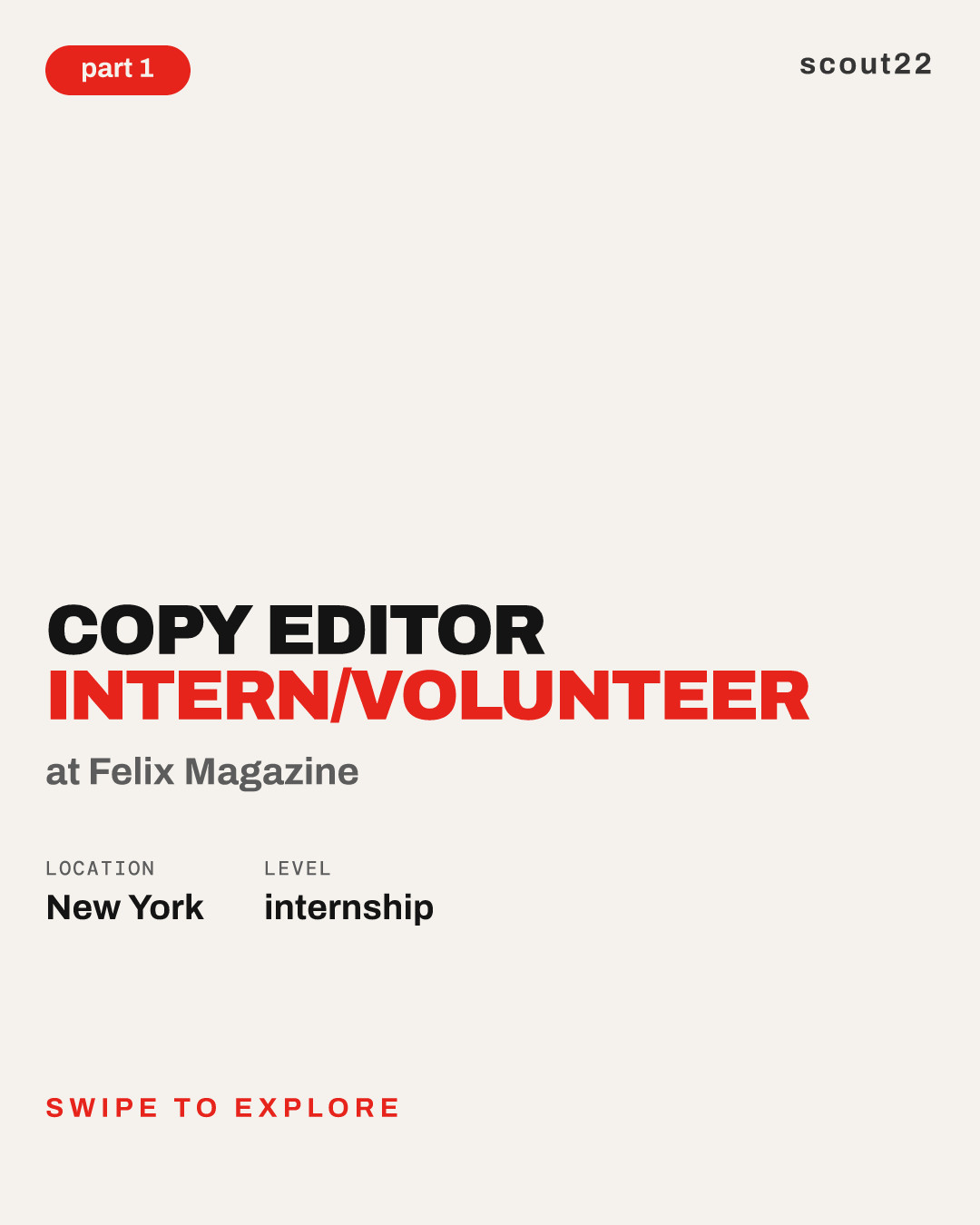 Copy Editor Intern/Volunteer at Felix Magazine