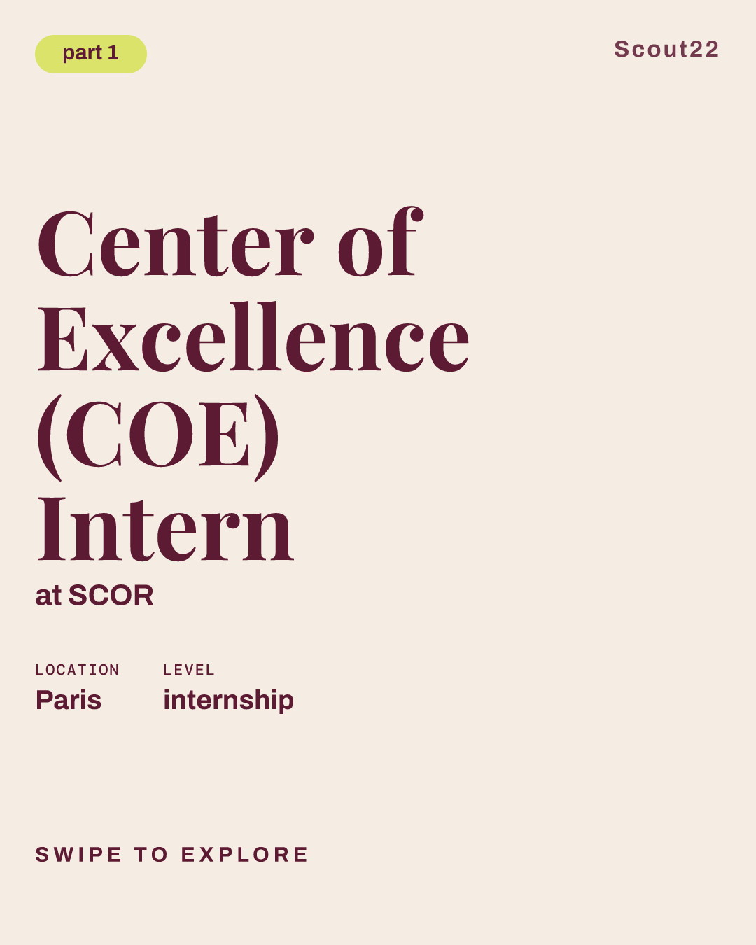 Center of Excellence (COE) Intern at SCOR