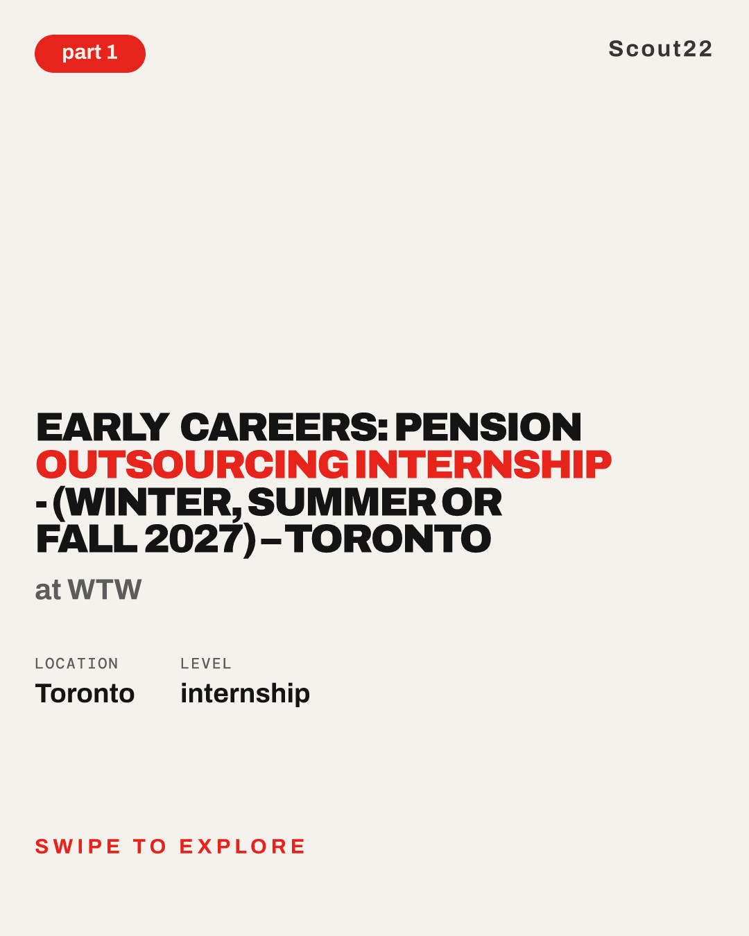 Early Careers: Pension Outsourcing Internship - (Winter, Summer or Fall 2027) – Toronto at WTW