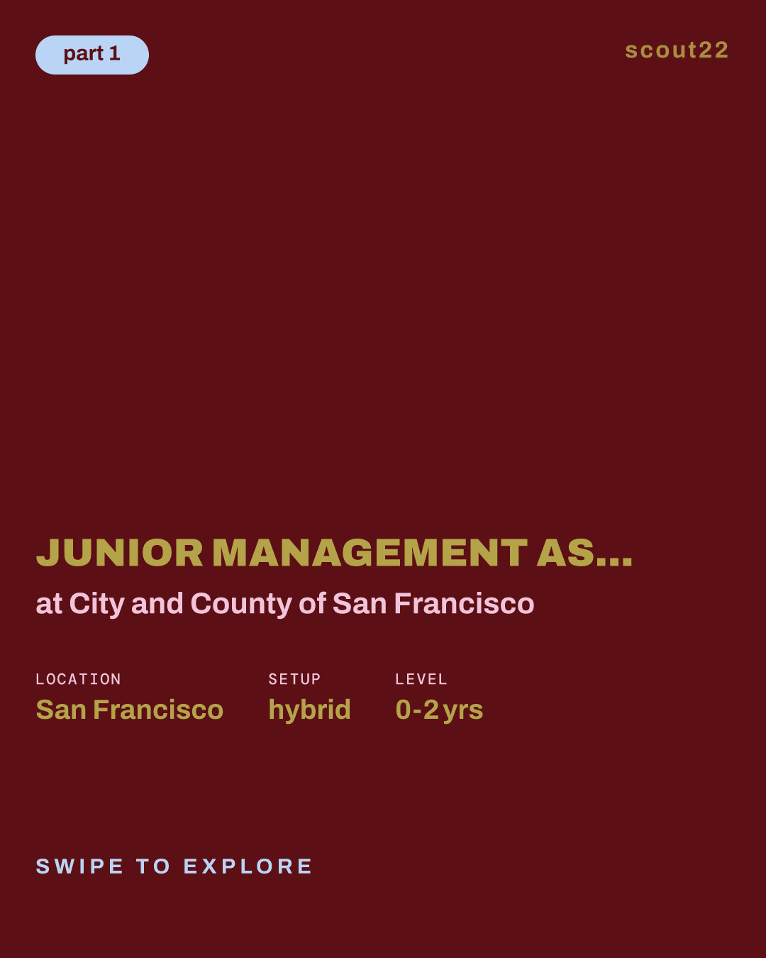 Junior Management Assistant (1840) - Multiple Departments Citywide (C00194) at City and County of San Francisco