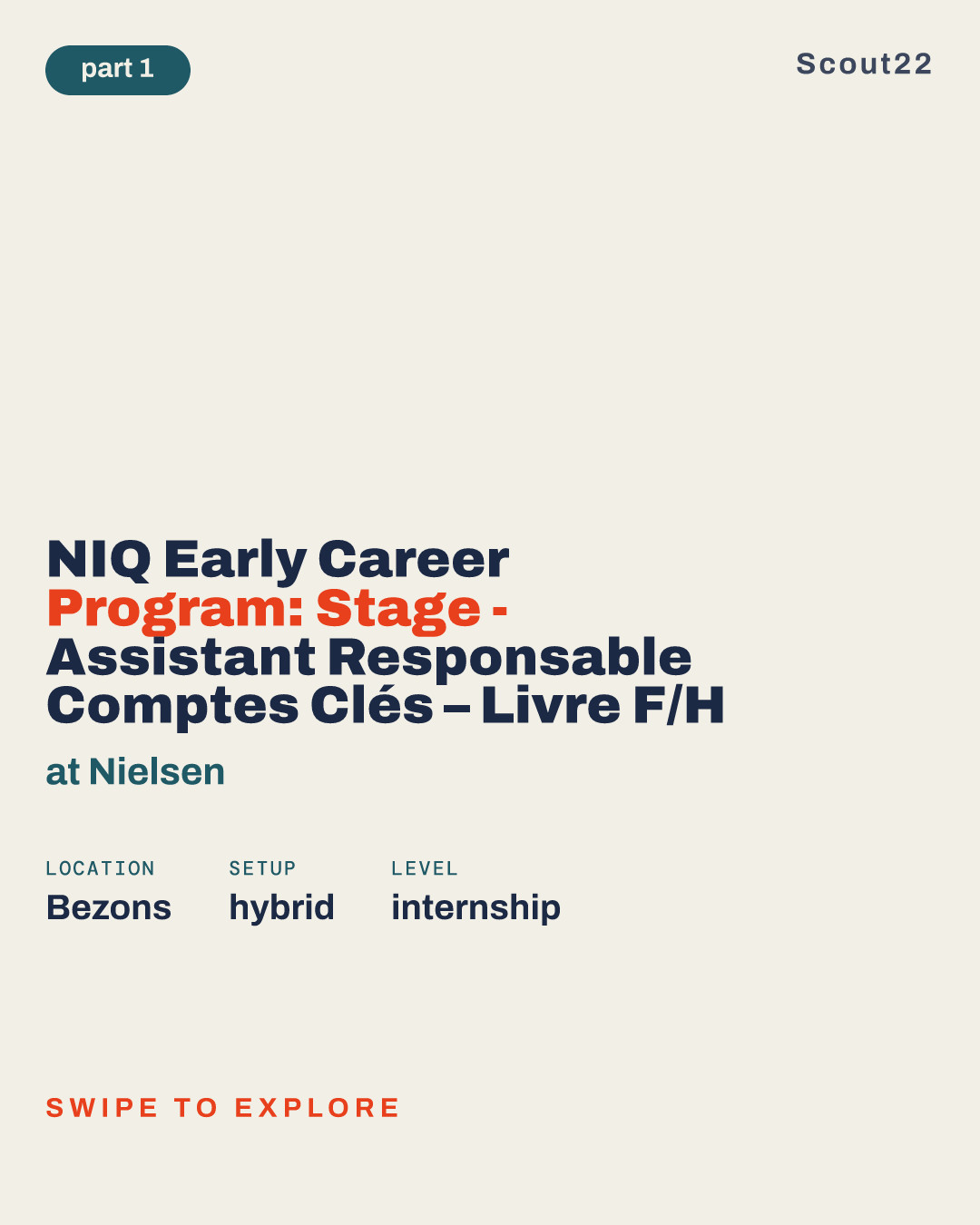 NIQ Early Career Program: Stage - Assistant Responsable Comptes Clés – Livre F/H at Nielsen