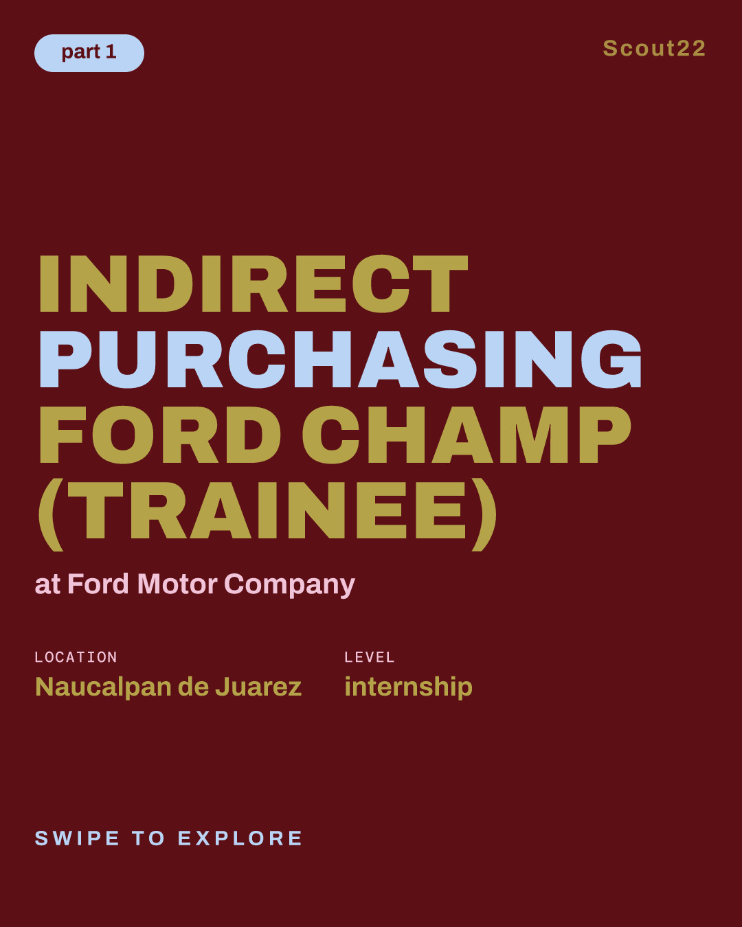 Indirect Purchasing Ford Champ (Trainee) at Ford Motor Company