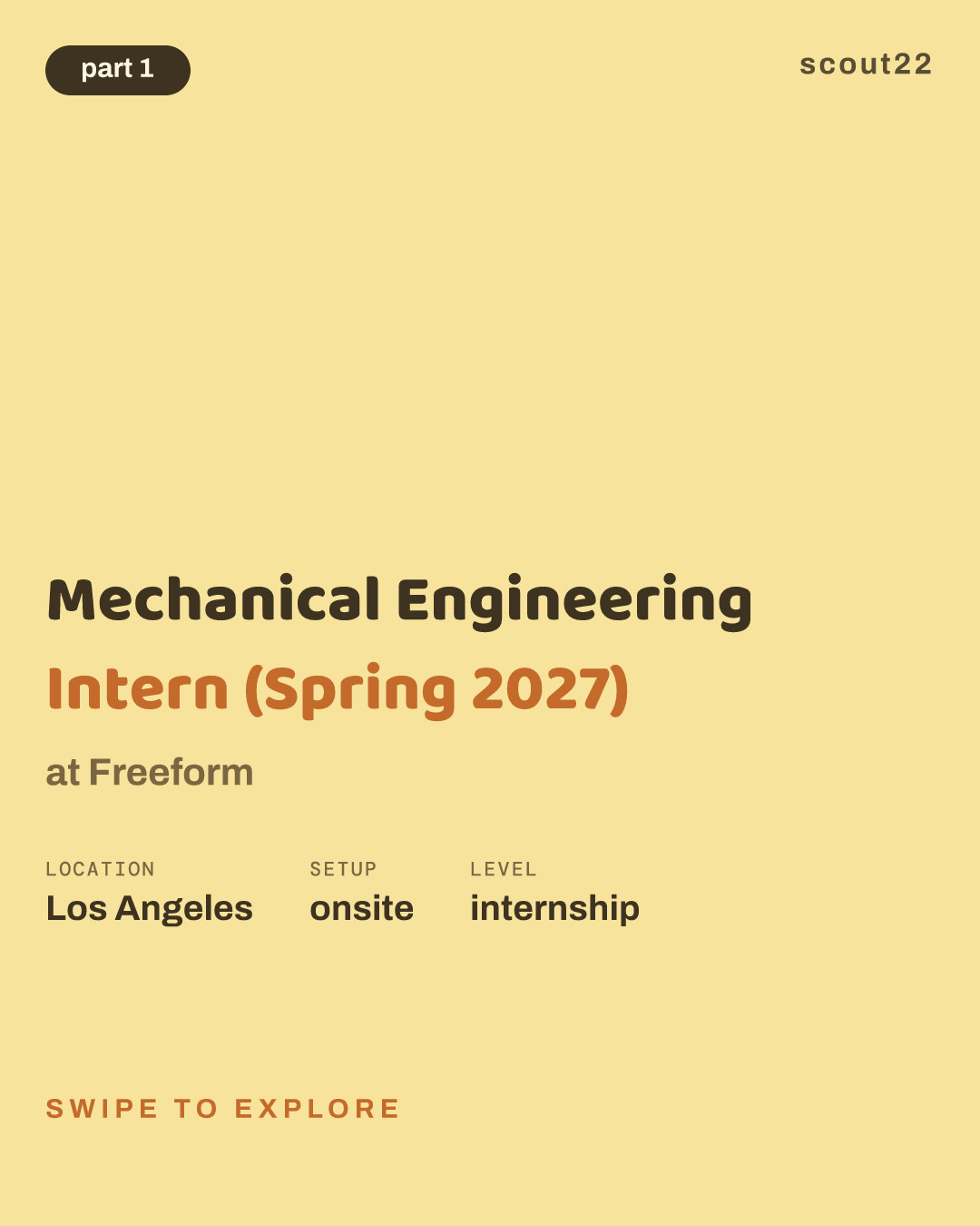 Mechanical Engineering Intern (Spring 2027) at Freeform