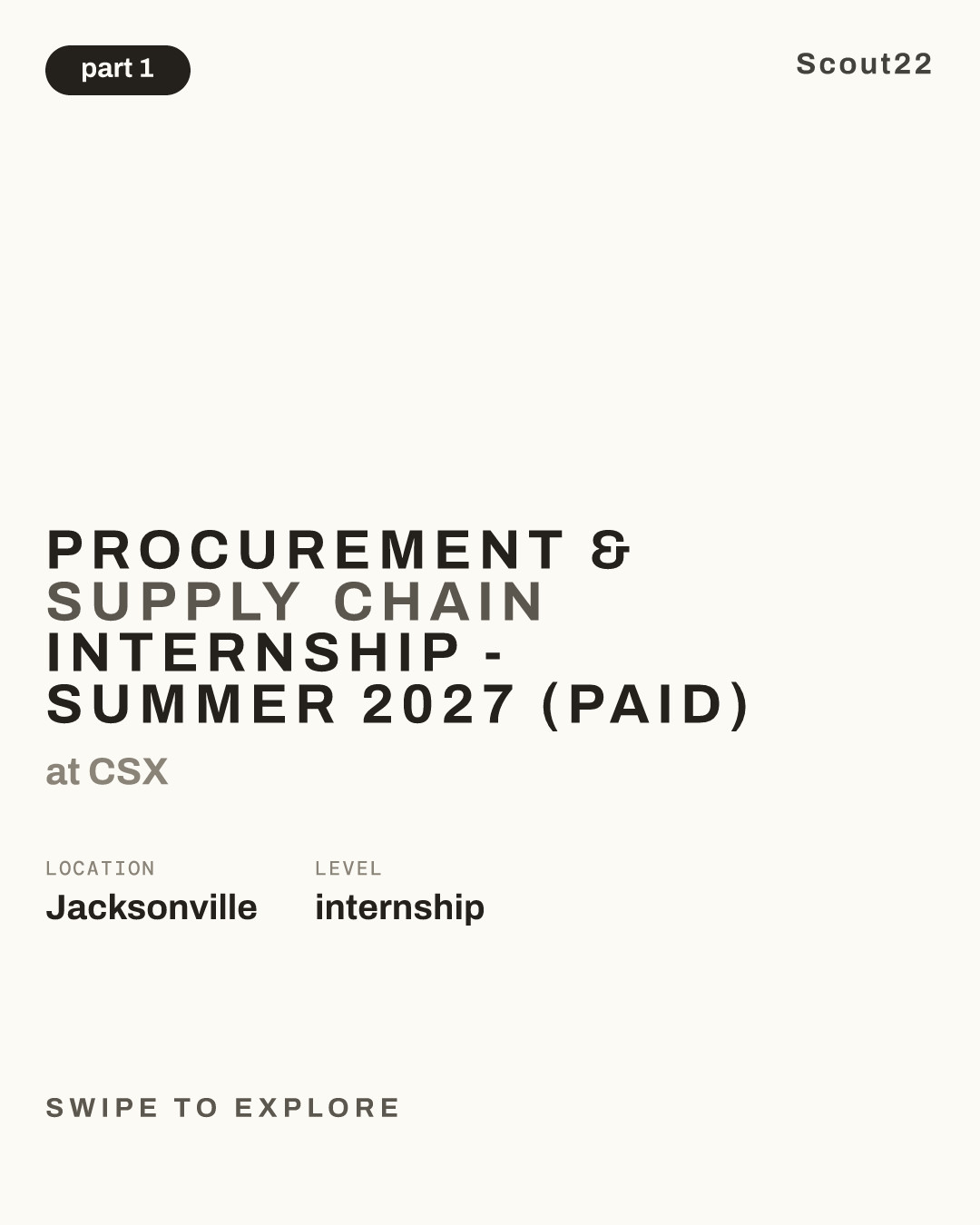 Procurement & Supply Chain Internship - Summer 2027 (Paid) at CSX