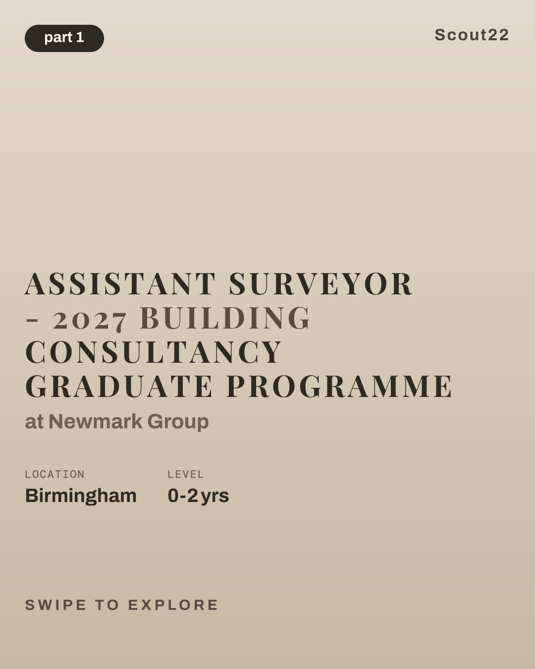 Assistant Surveyor - 2027 Building Consultancy Graduate Programme at Newmark Group