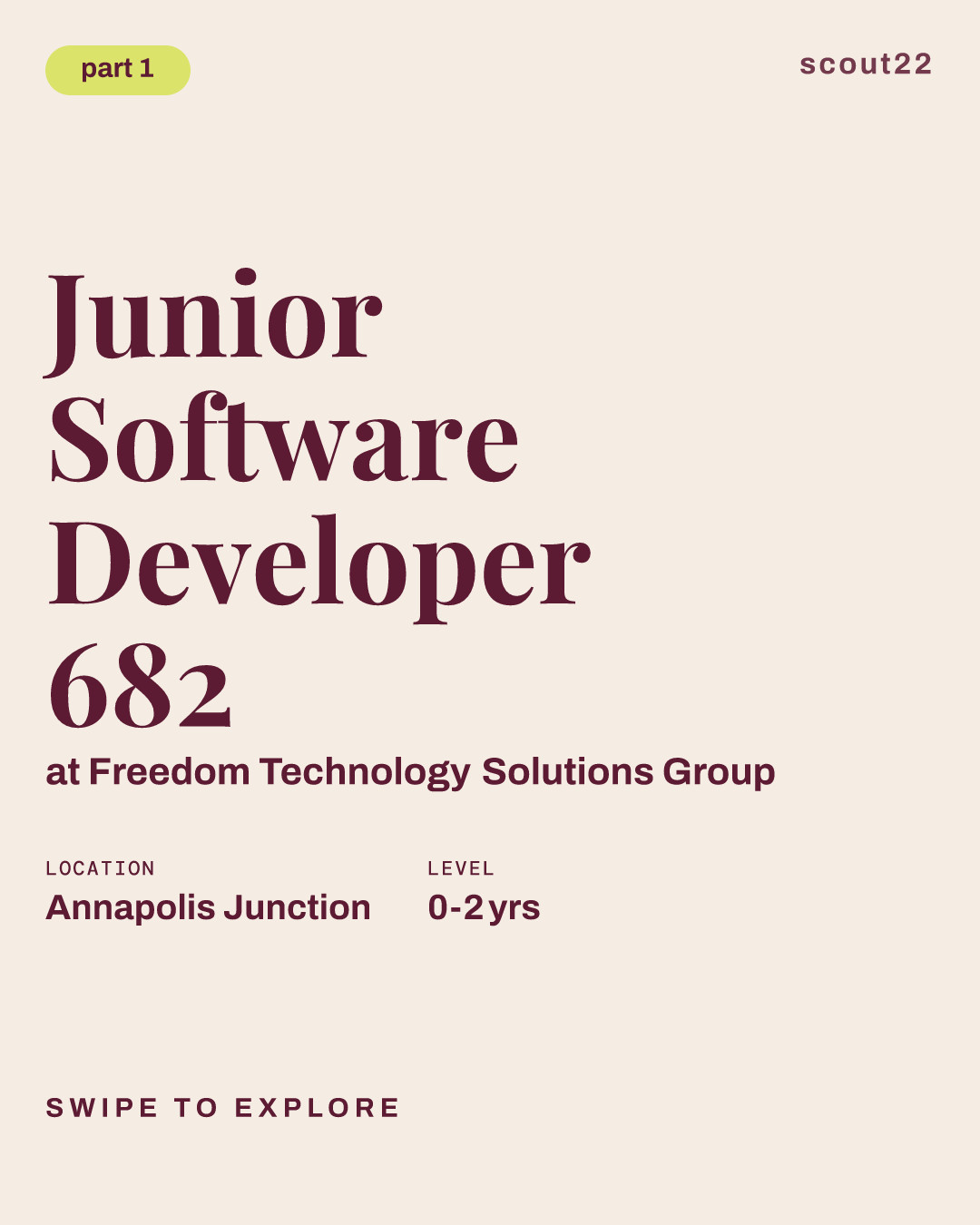 Junior Software Developer 682 at Freedom Technology Solutions Group