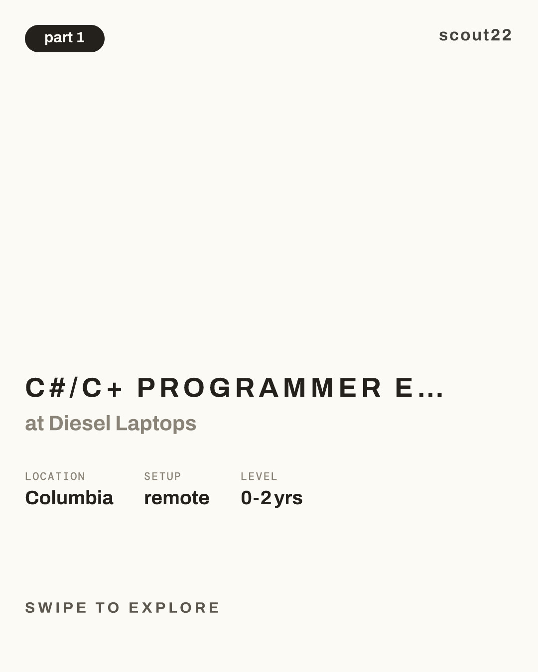 C#/C+ Programmer Entry level to Mid Level (Remote) DieselLaptops.com – Columbia, SC at Diesel Laptops