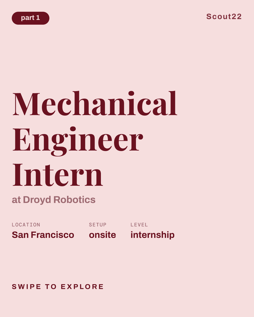 Mechanical Engineer Intern at Droyd Robotics