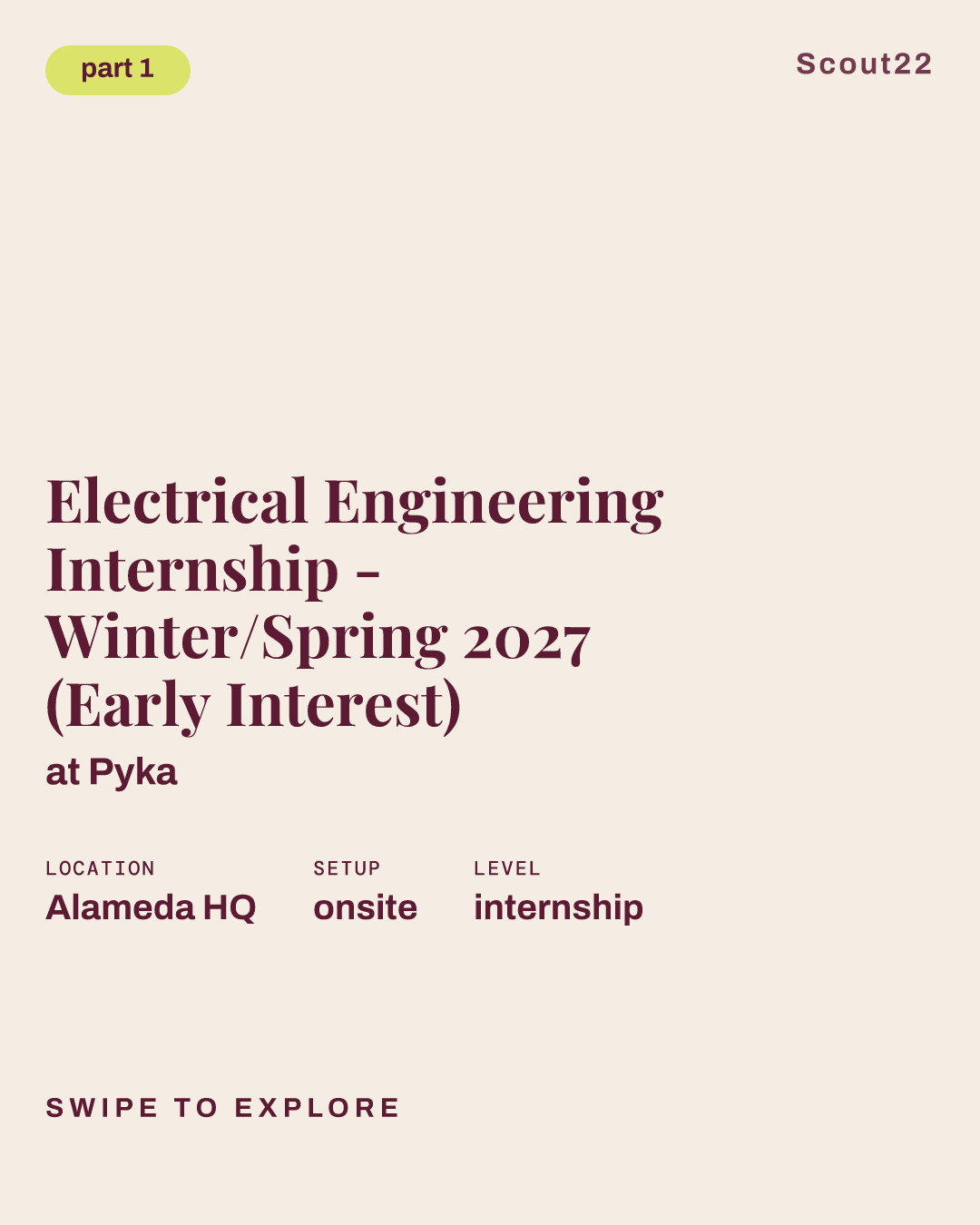 Electrical Engineering Internship - Winter/Spring 2027 (Early Interest) at Pyka