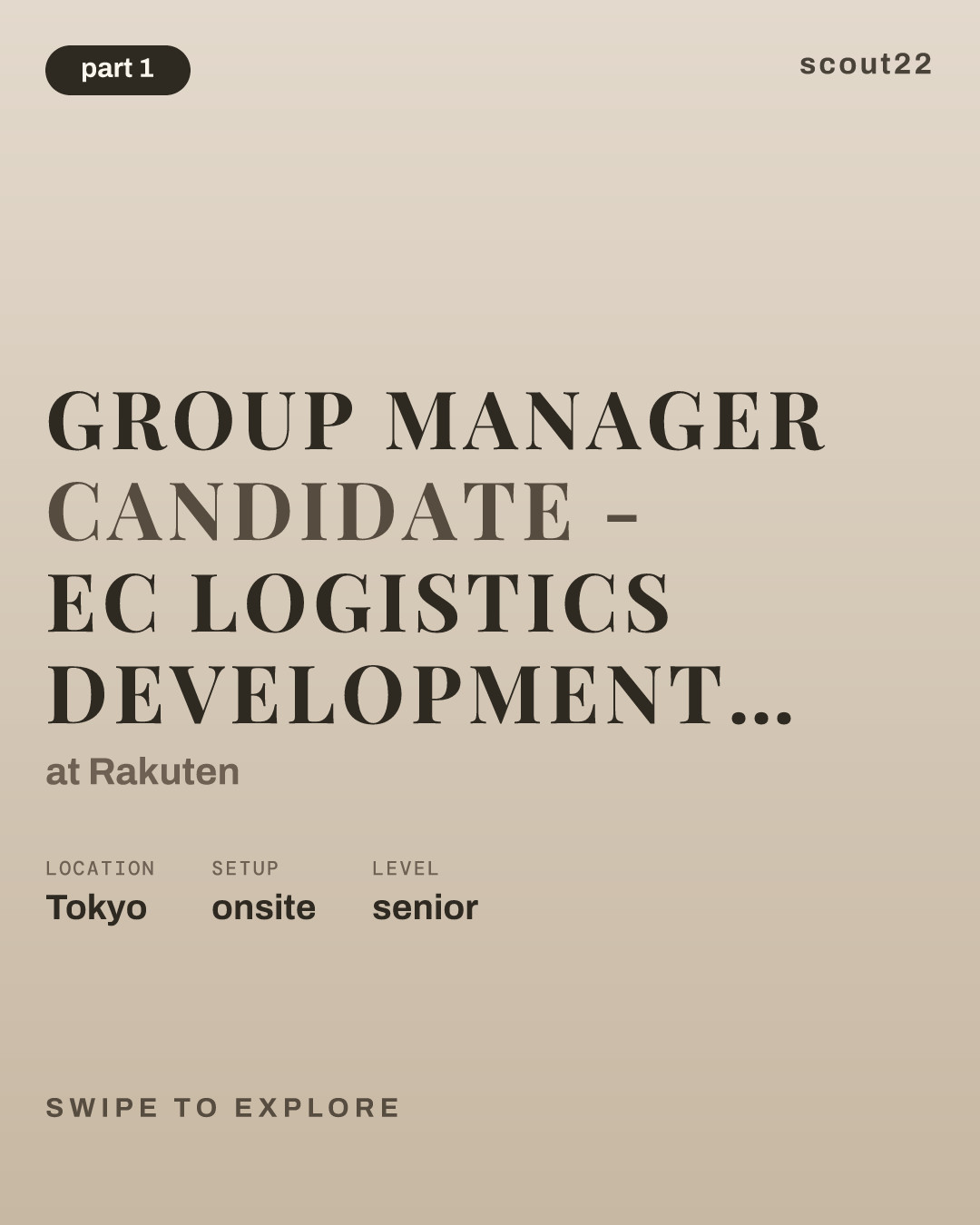 Group Manager Candidate - EC Logistics Development Department (ECLD) at Rakuten