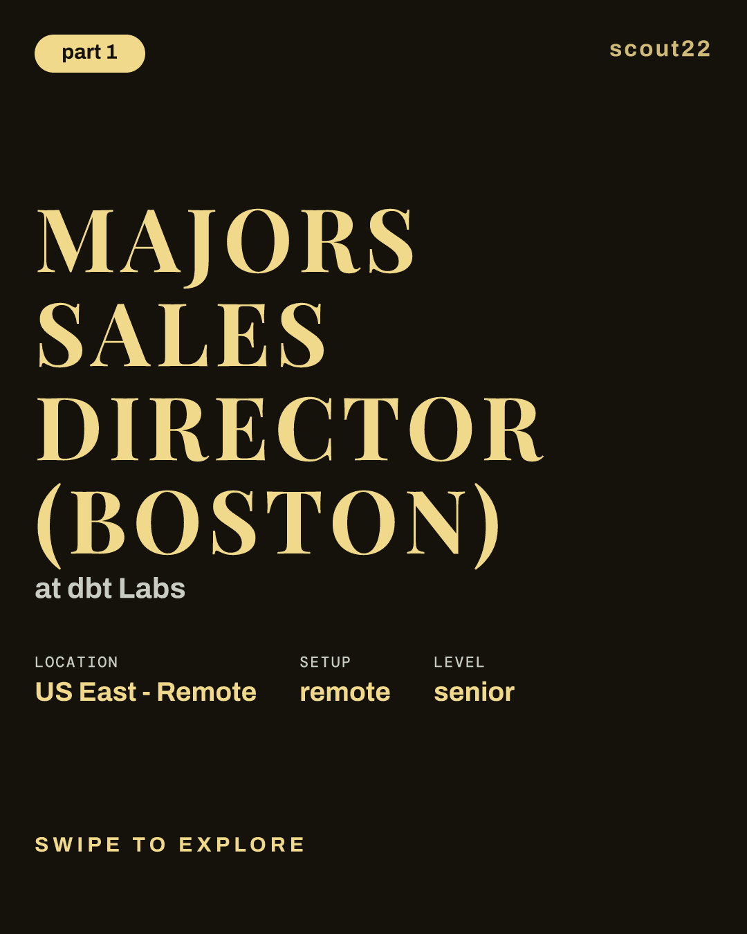 Majors Sales Director (Boston) at dbt Labs