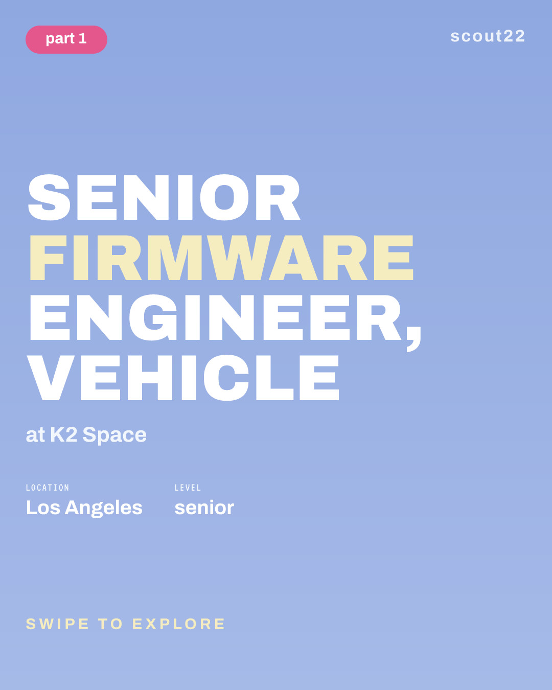 Senior Firmware Engineer, Vehicle at K2 Space