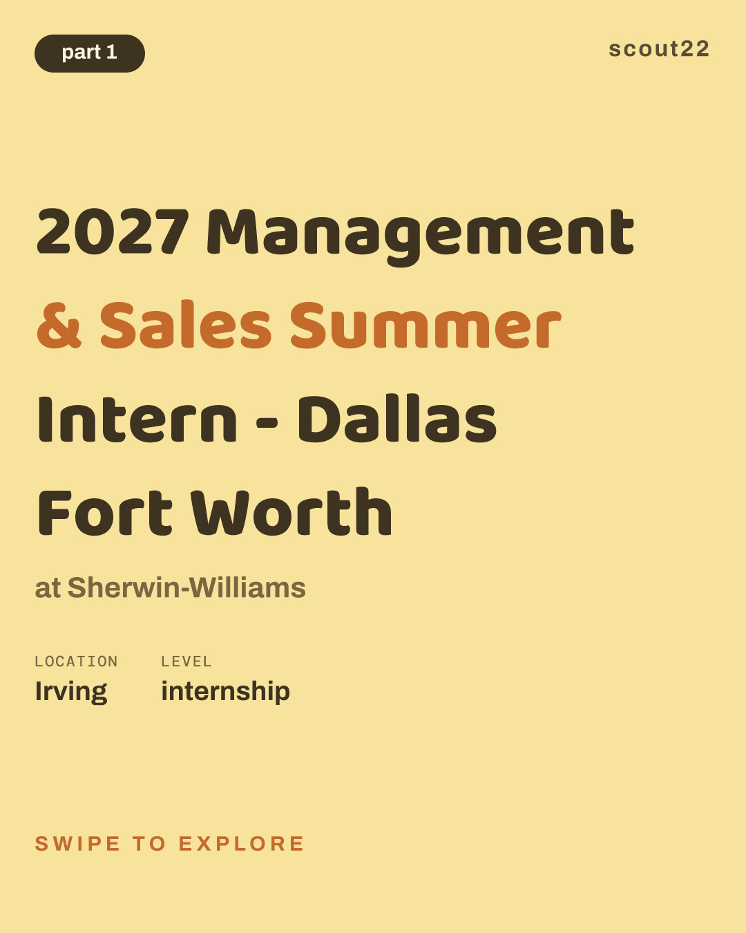 2027 Management & Sales Summer Intern - Dallas Fort Worth at Sherwin-Williams