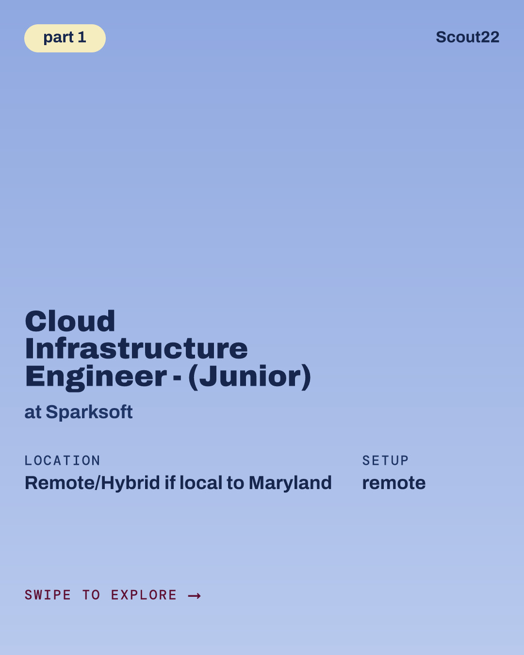 Cloud Infrastructure Engineer - (Junior) at Sparksoft