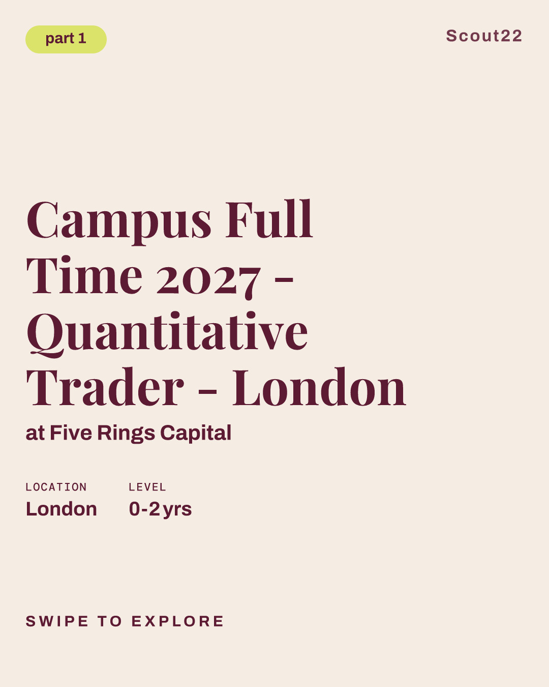 Campus Full Time 2027 - Quantitative Trader - London at Five Rings Capital