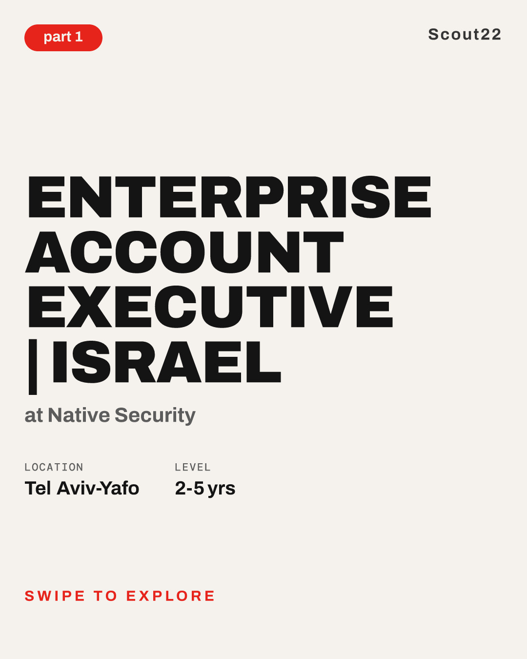 Enterprise Account Executive | Israel at Native Security