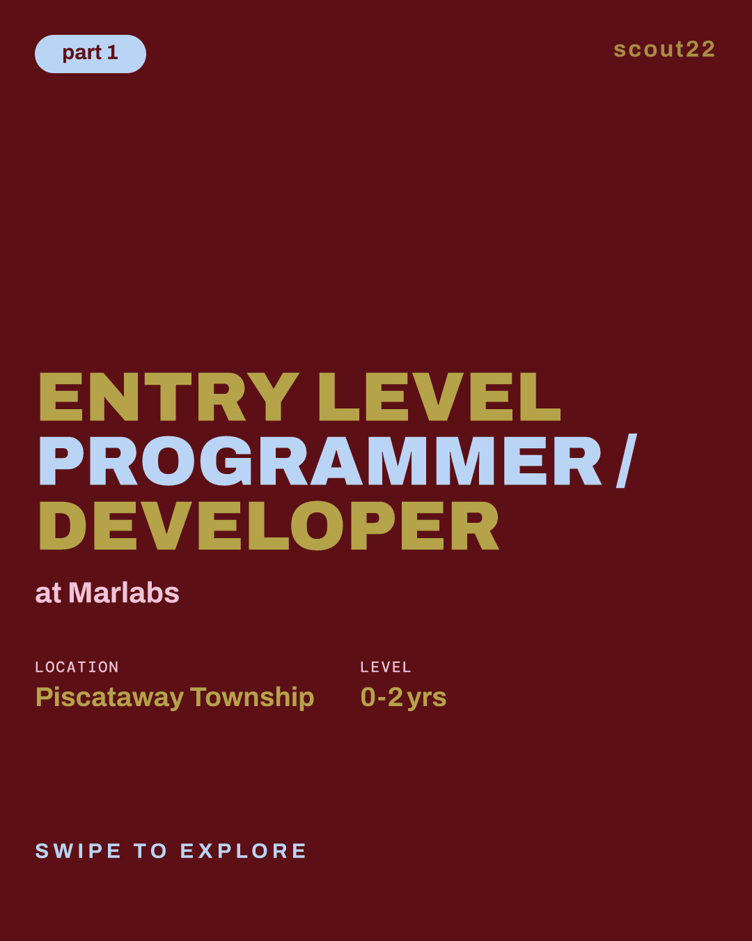 Entry Level Programmer / Developer at Marlabs
