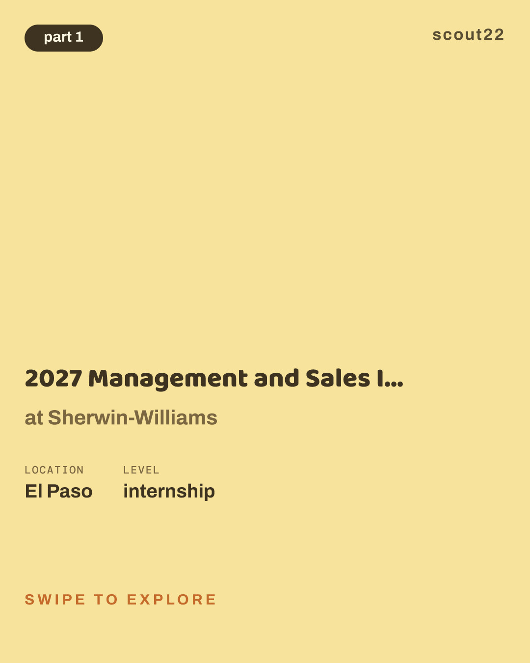 2027 Management and Sales Internship- El Paso at Sherwin-Williams
