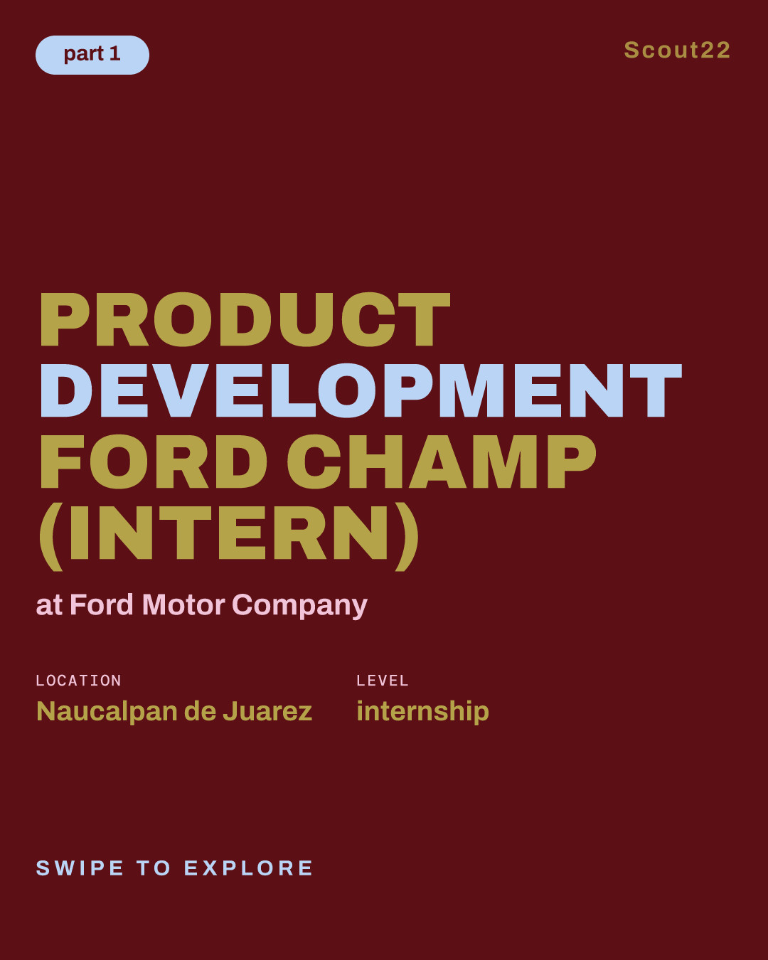 Product Development Ford Champ (Intern) at Ford Motor Company