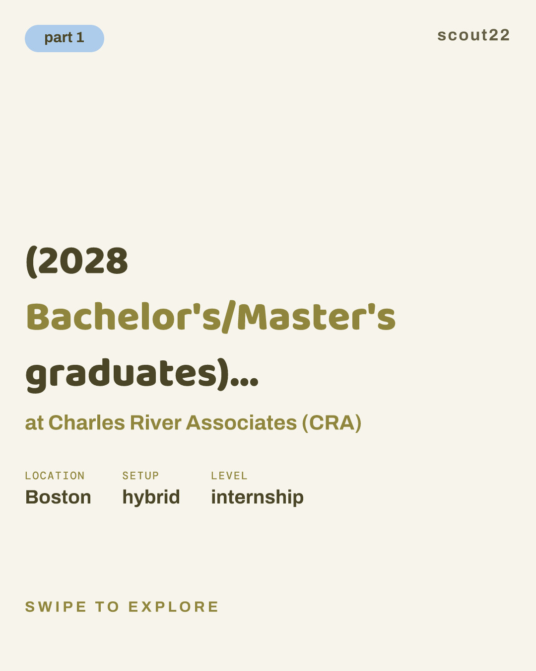 (2028 Bachelor's/Master's graduates) Accounting/Business/Finance Consulting Analyst/Associate Intern (Summer 2027) at Charles River Associates (CRA)