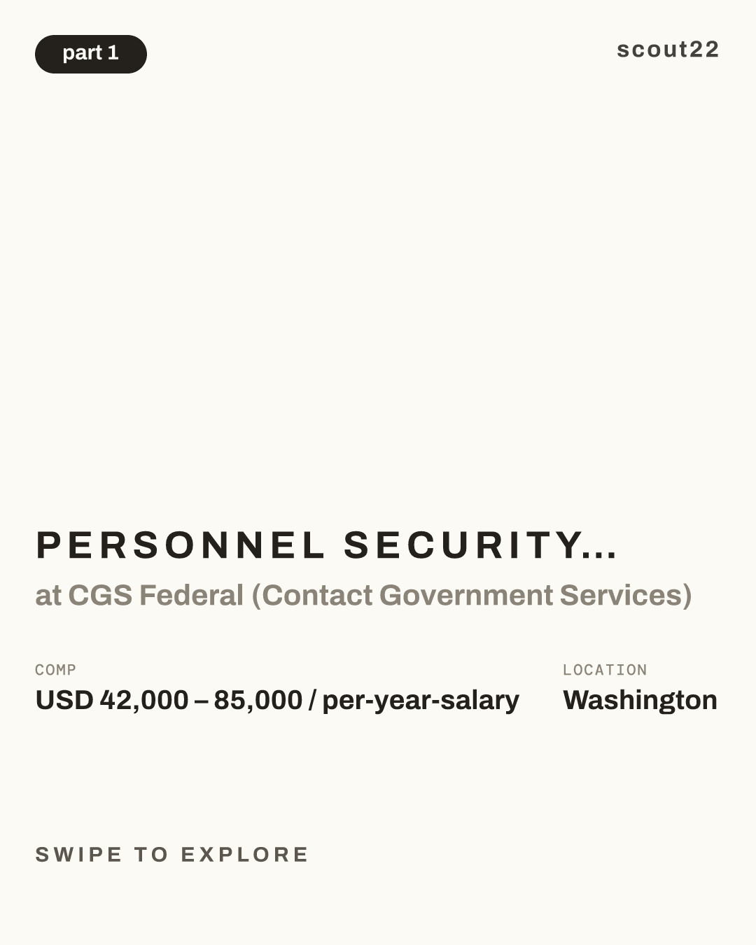 Personnel Security Specialist (PerSS) – Junior at CGS Federal (Contact Government Services)