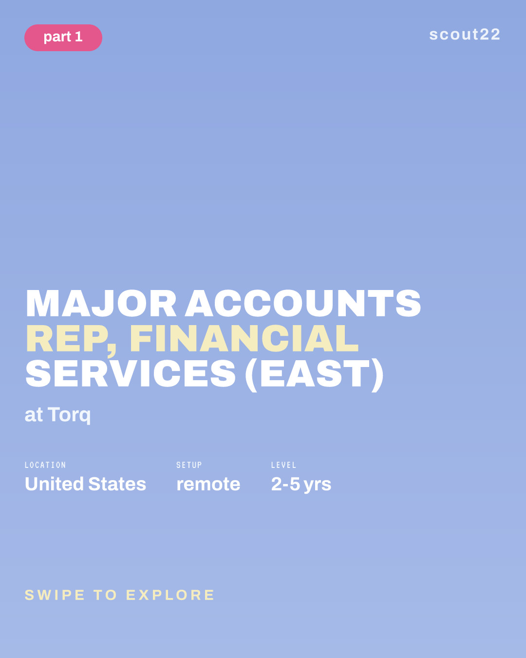 Major Accounts Rep, Financial Services (East) at Torq