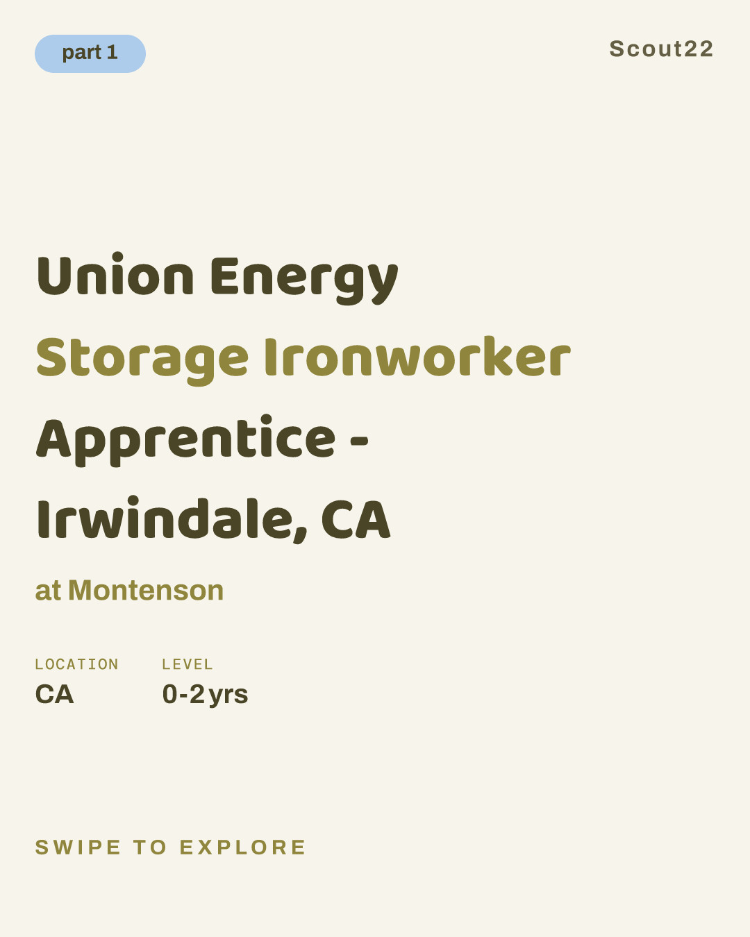Union Energy Storage Ironworker Apprentice - Irwindale, CA at Montenson