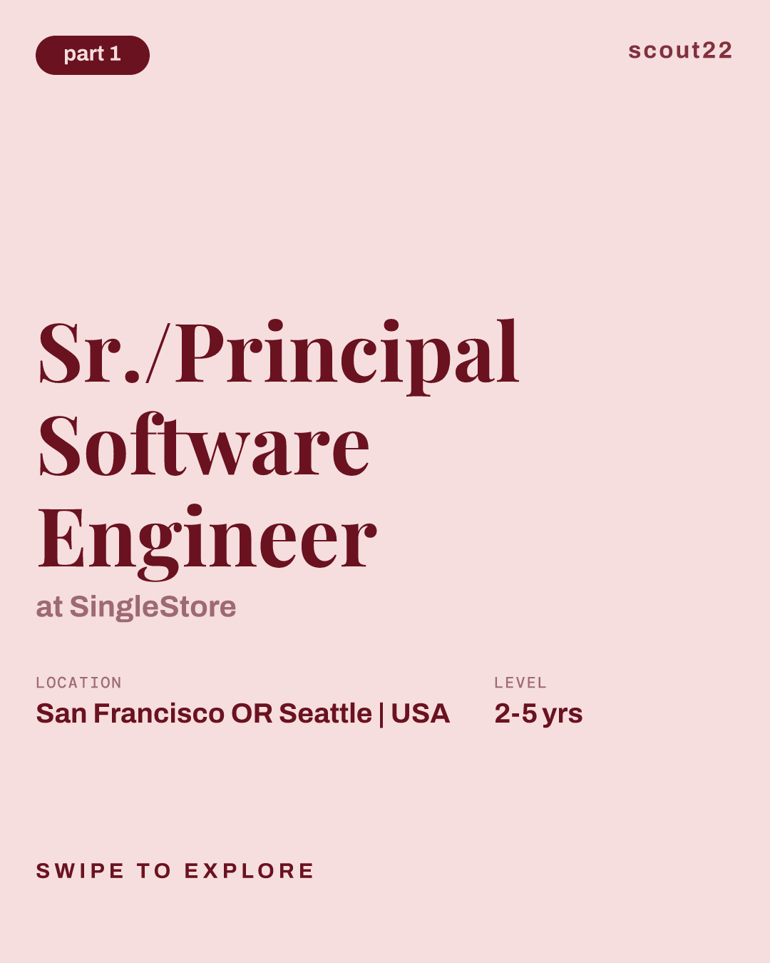 Sr./Principal Software Engineer at SingleStore