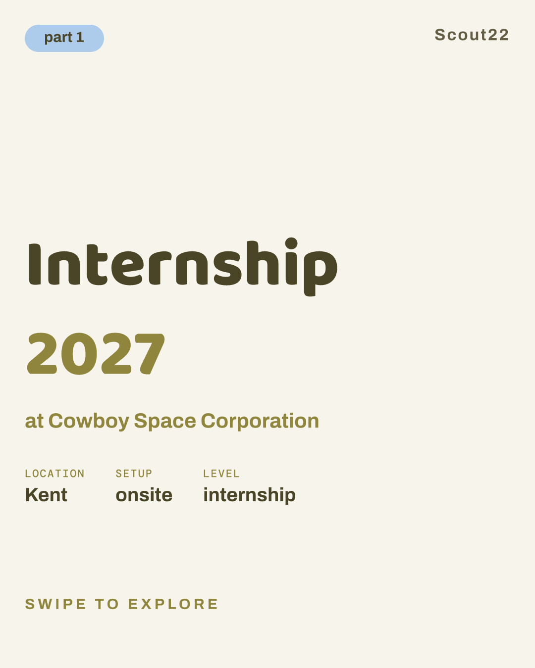 Internship 2027 at Cowboy Space Corporation