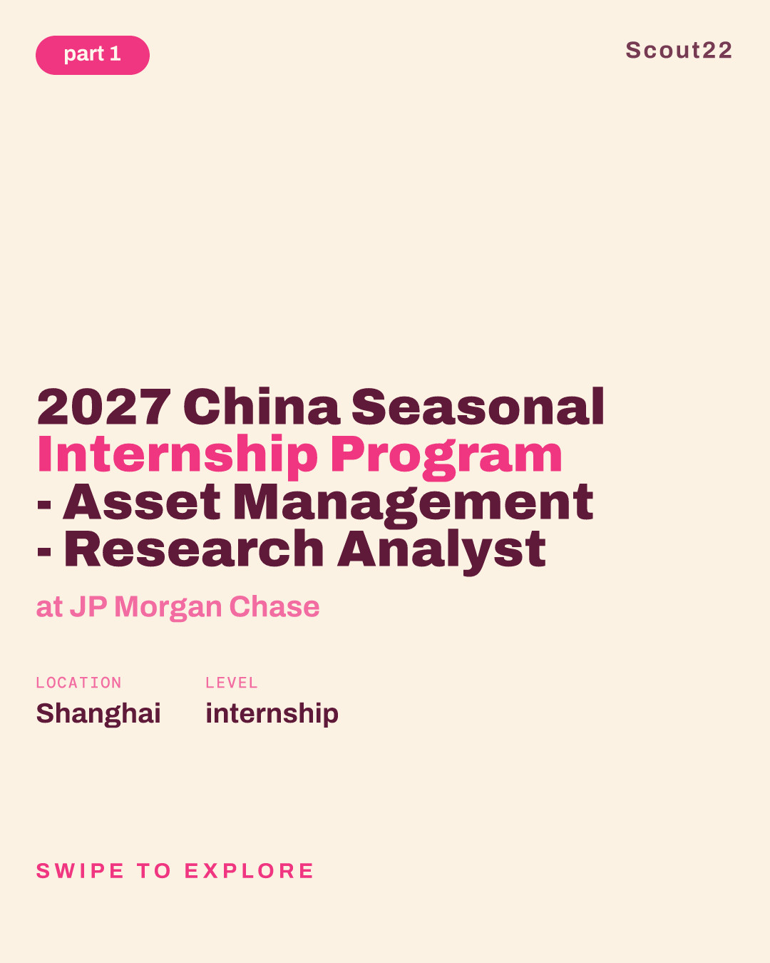 2027 China Seasonal Internship Program - Asset Management - Research Analyst at JP Morgan Chase