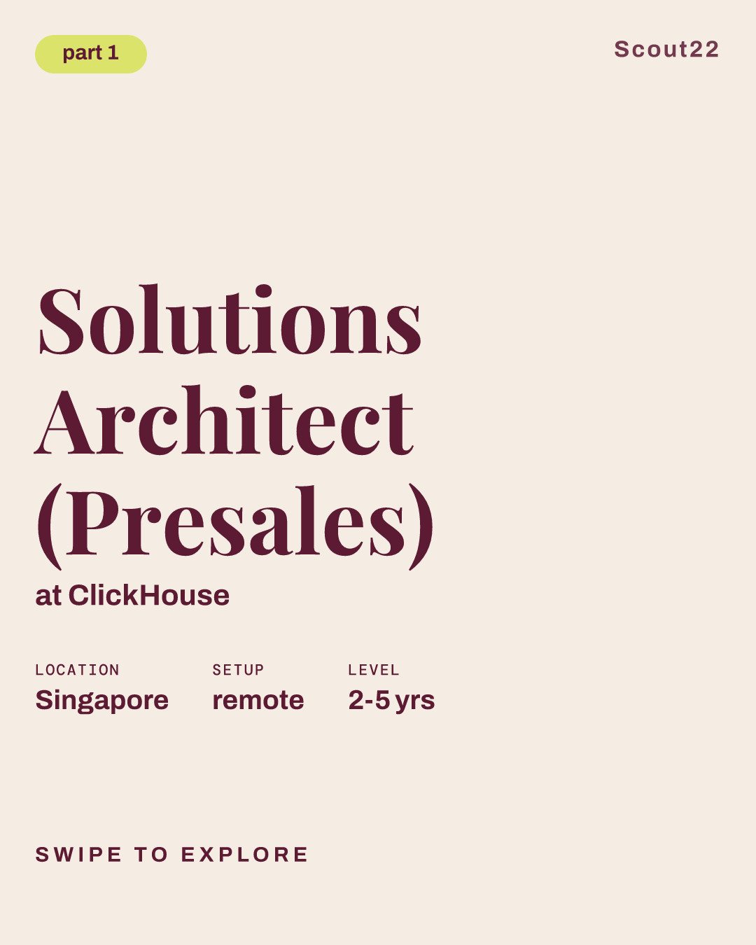 Solutions Architect (Presales) at ClickHouse