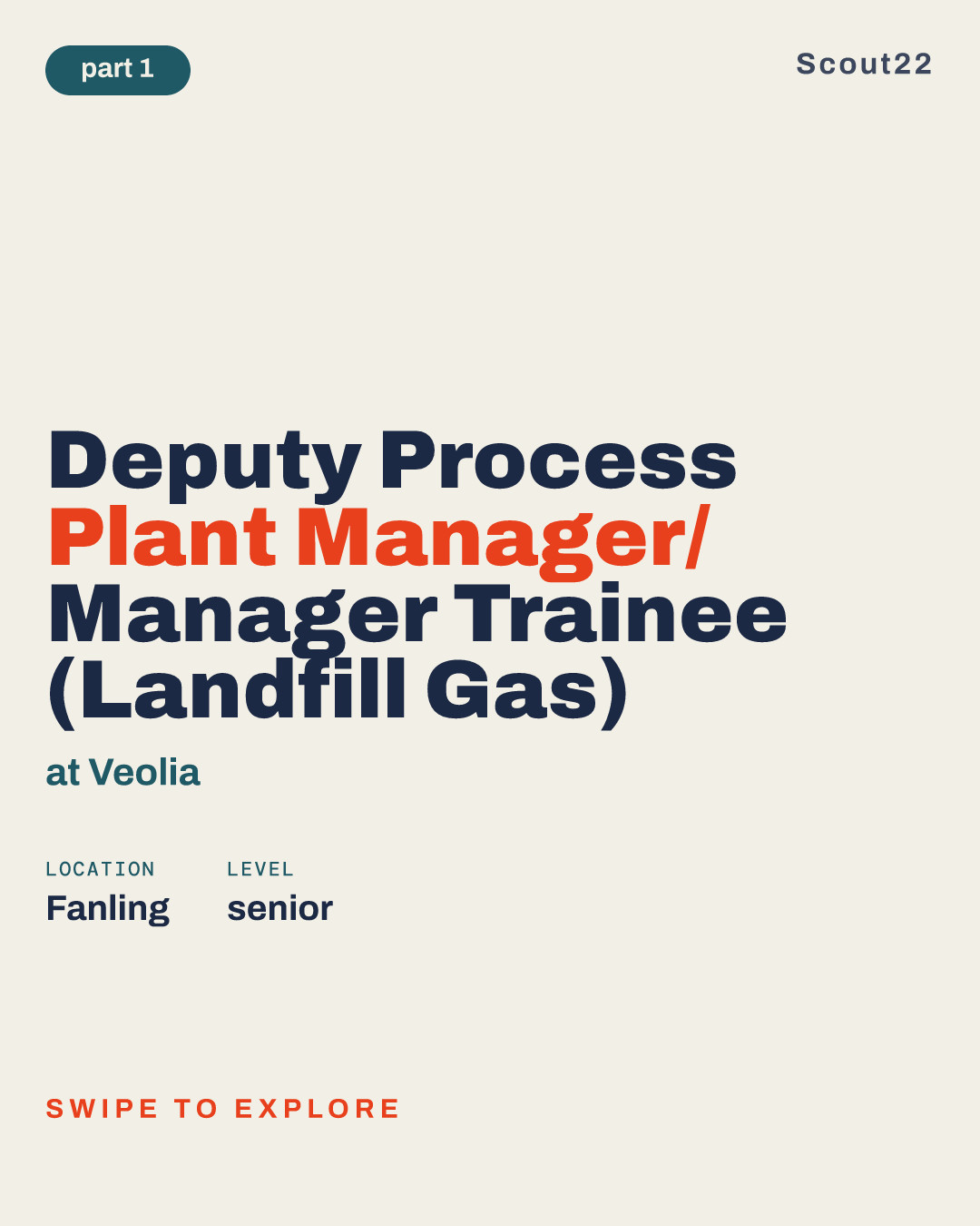 Deputy Process Plant Manager/ Manager Trainee (Landfill Gas) at Veolia