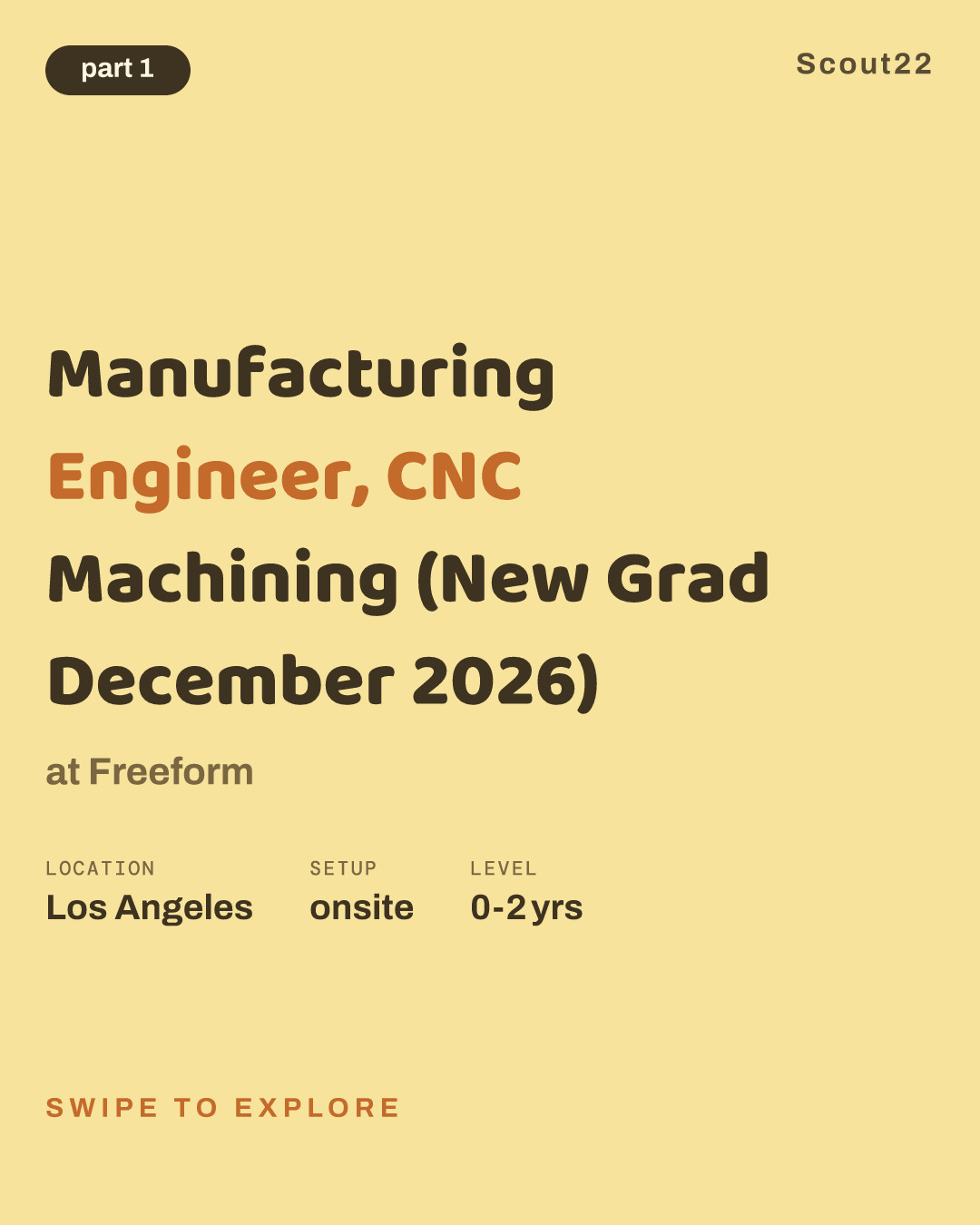 Manufacturing Engineer, CNC Machining (New Grad December 2026) at Freeform