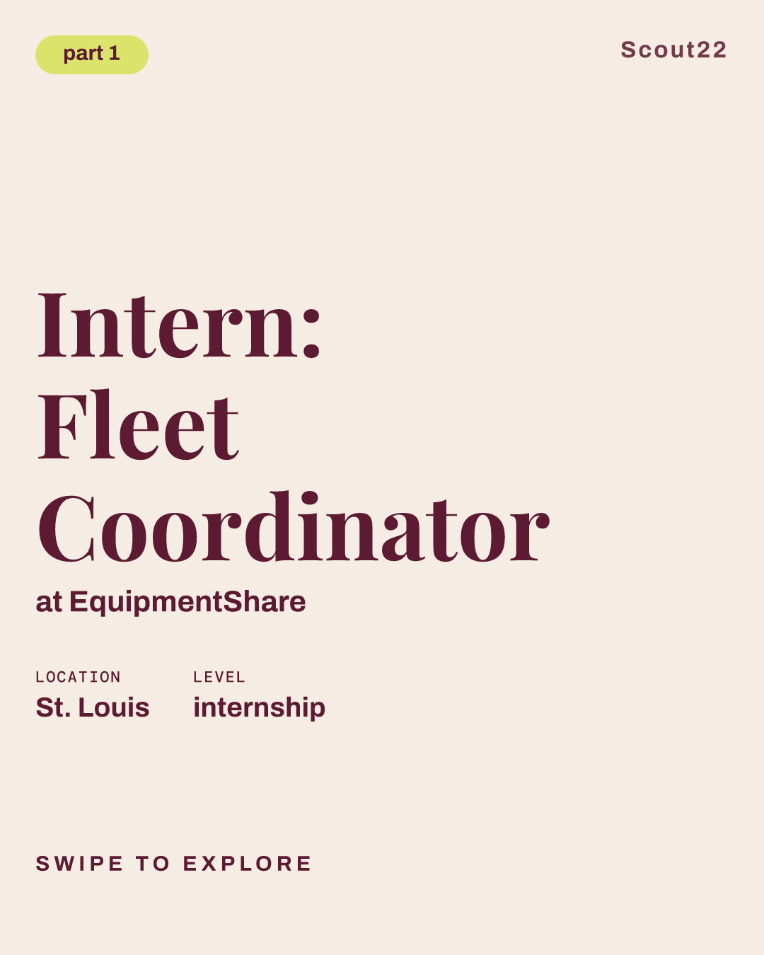 Intern: Fleet Coordinator at EquipmentShare