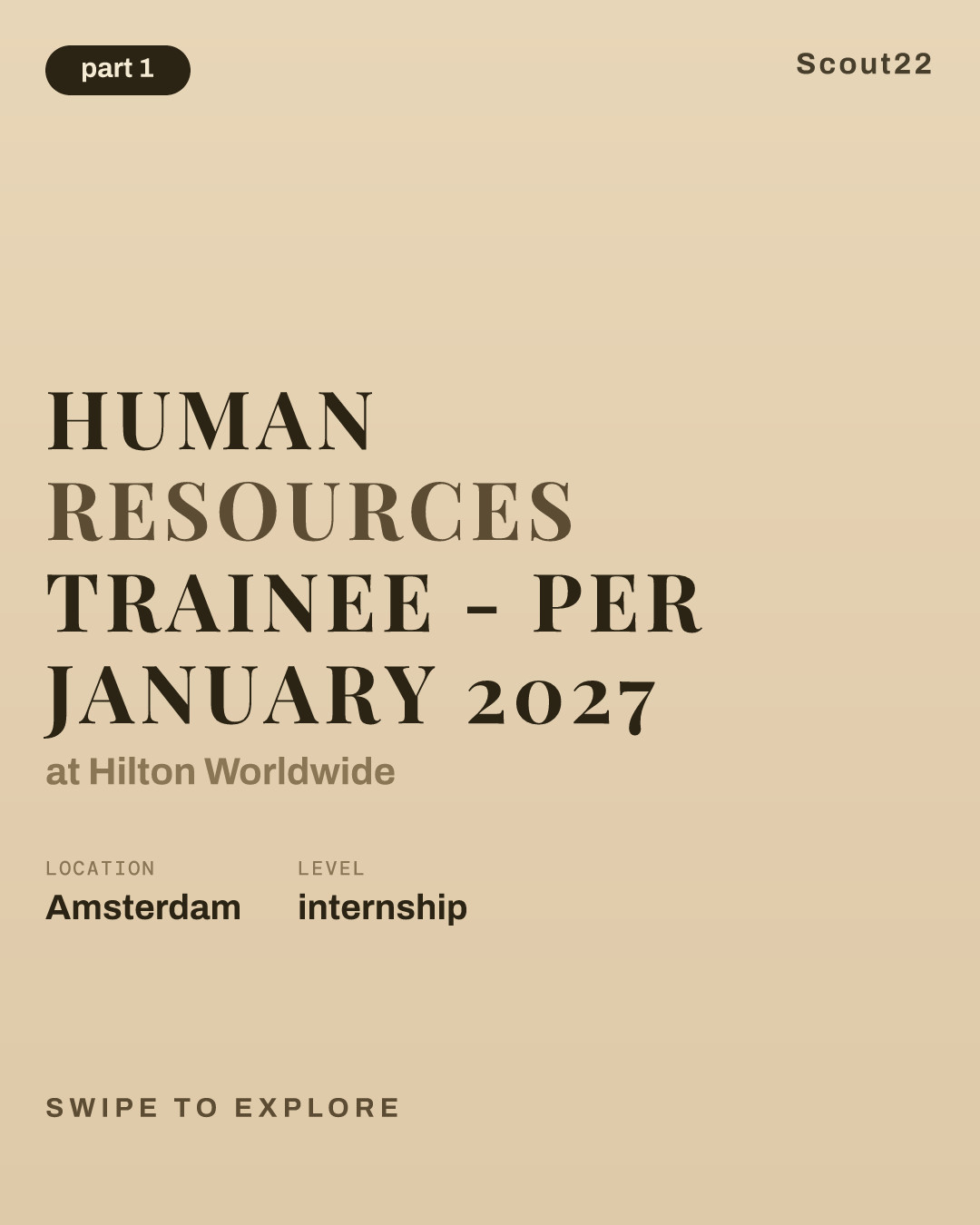 Human Resources Trainee - Per January 2027 at Hilton Worldwide