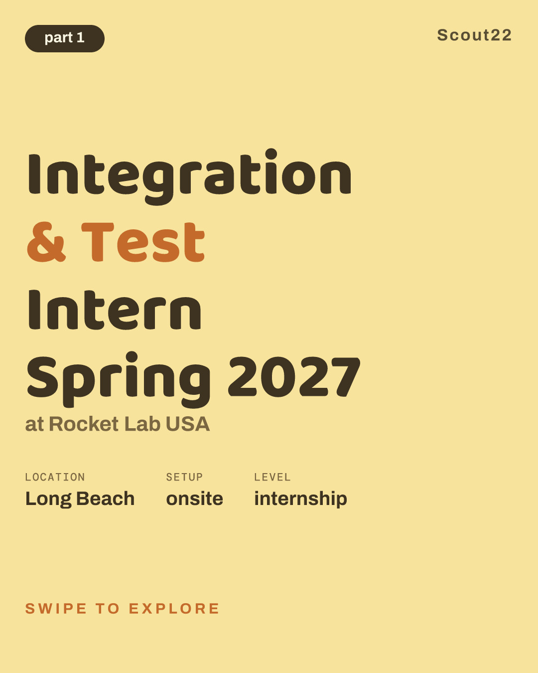 Integration & Test Intern Spring 2027 at Rocket Lab USA