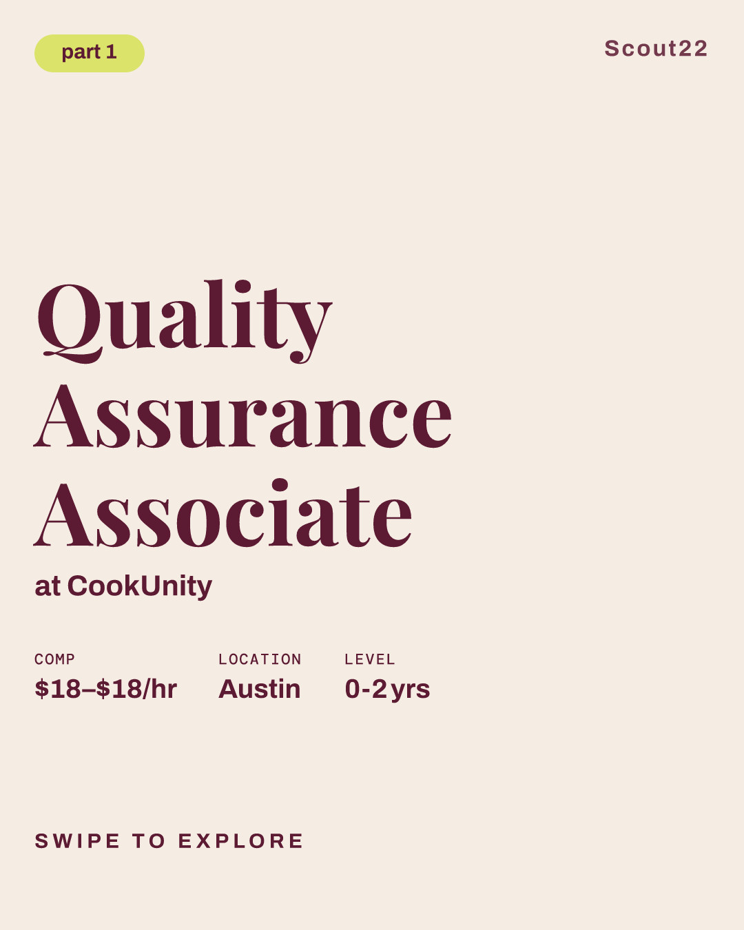 Quality Assurance Associate at CookUnity