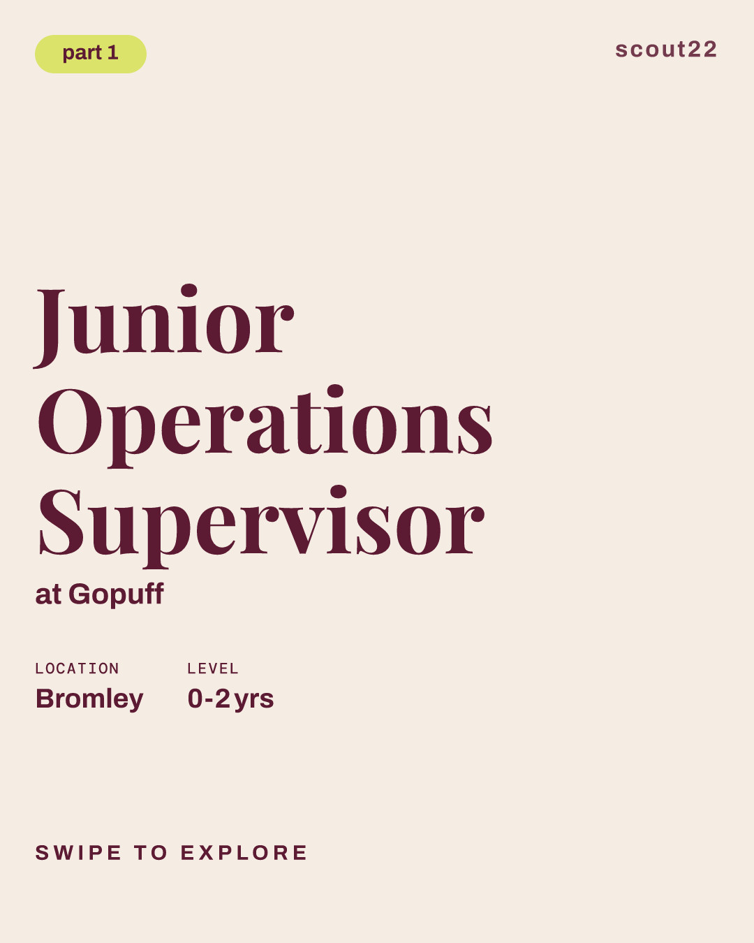 Junior Operations Supervisor at Gopuff