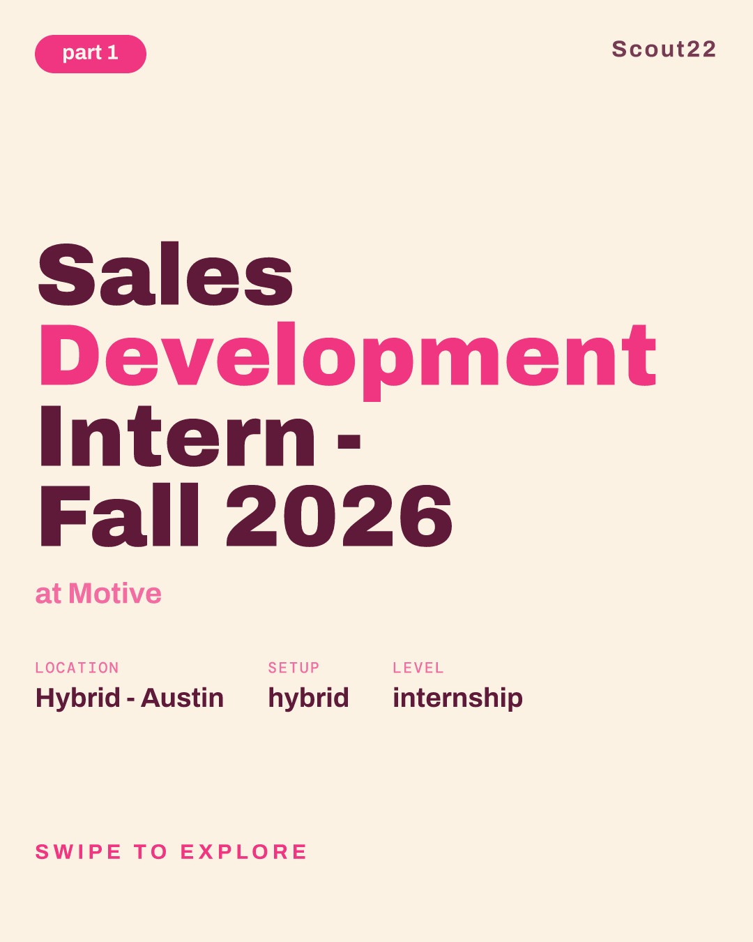 Sales Development Intern - Fall 2026 at Motive