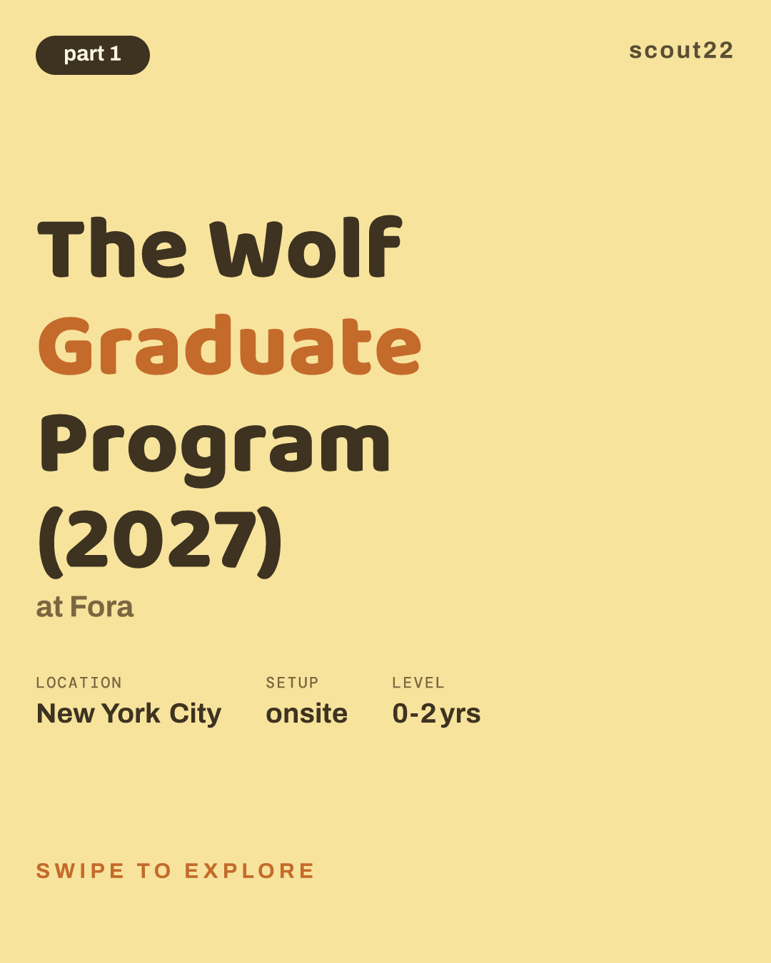 The Wolf Graduate Program (2027) at Fora