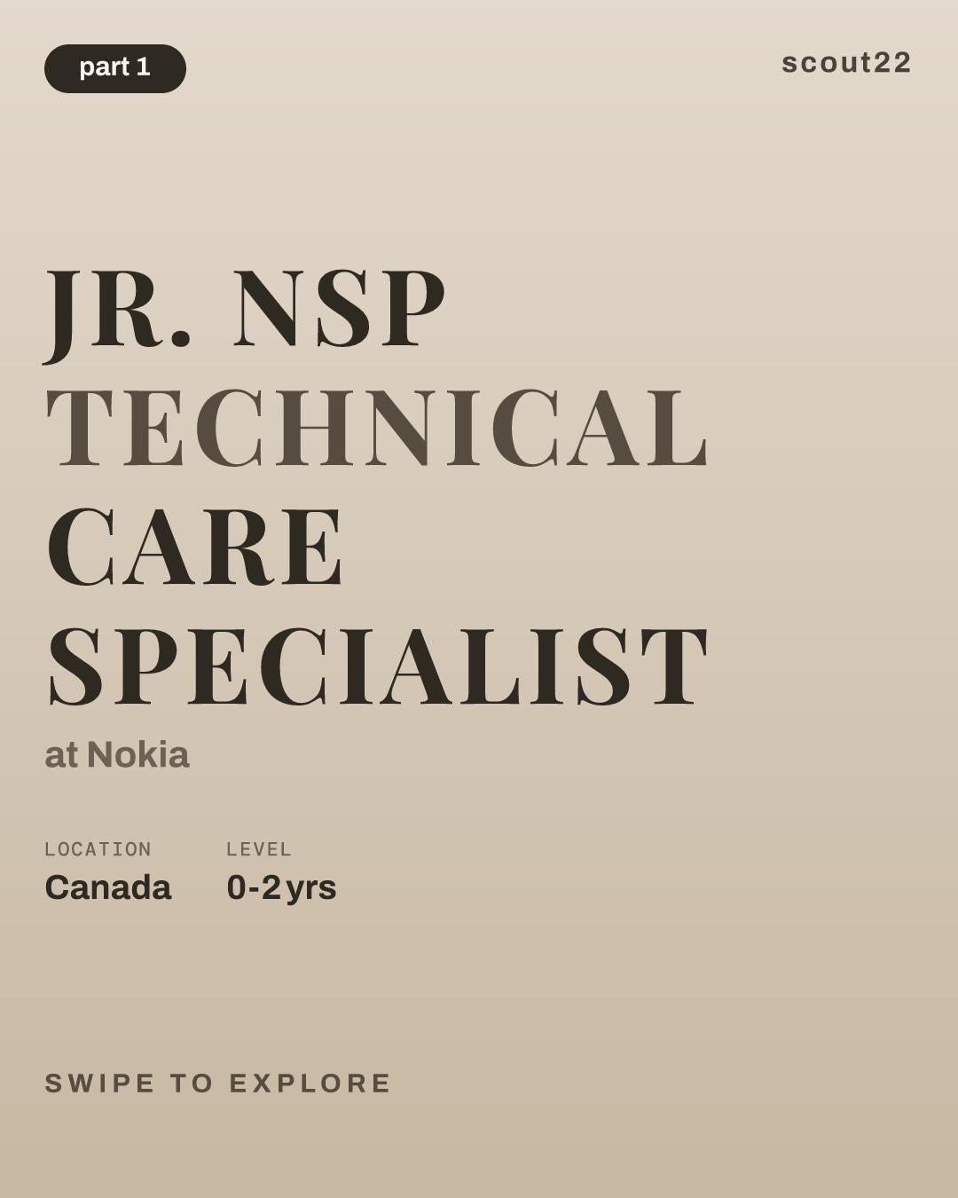 Jr. NSP Technical Care Specialist at Nokia